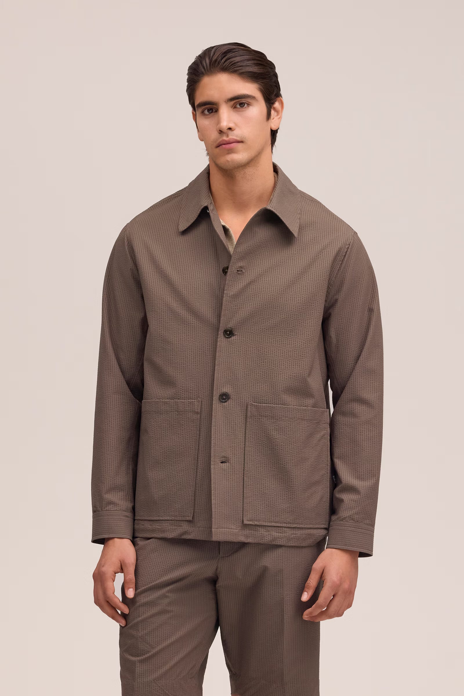 Blaze Seersucker Overshirt - Mable Husk