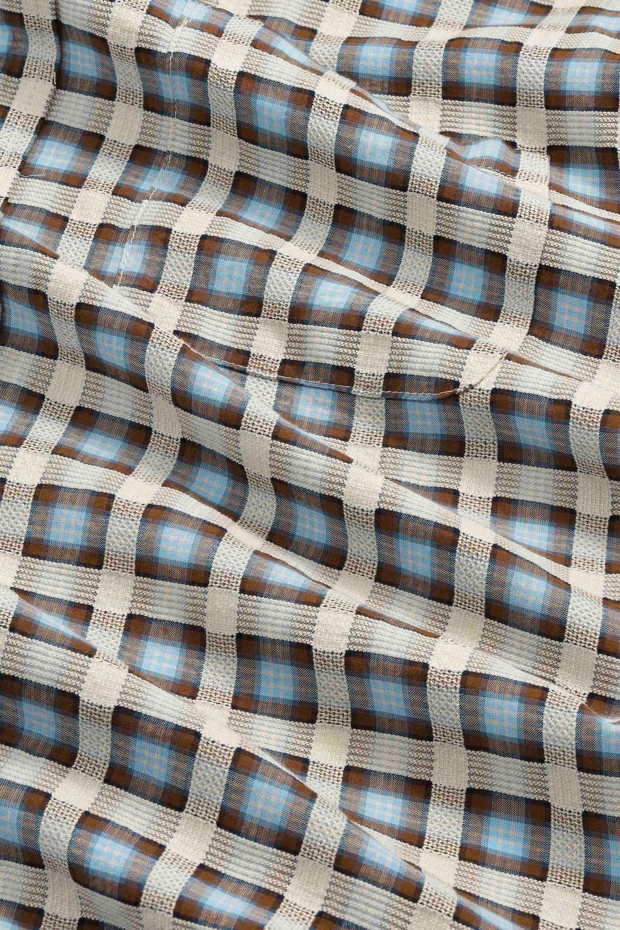 Deon - Leno Weave Shirt - Blue Check