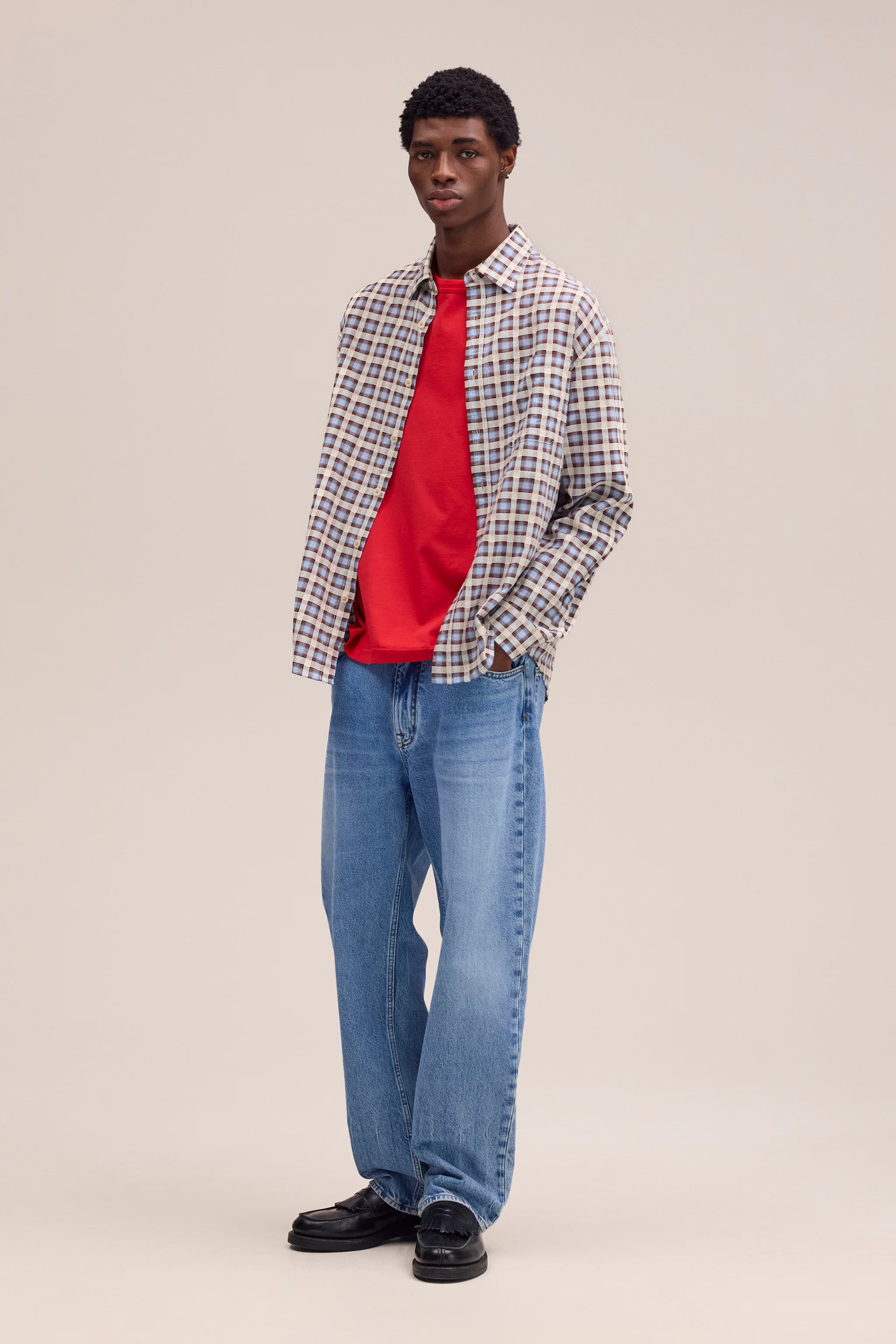 Deon - Leno Weave Shirt - Blue Check