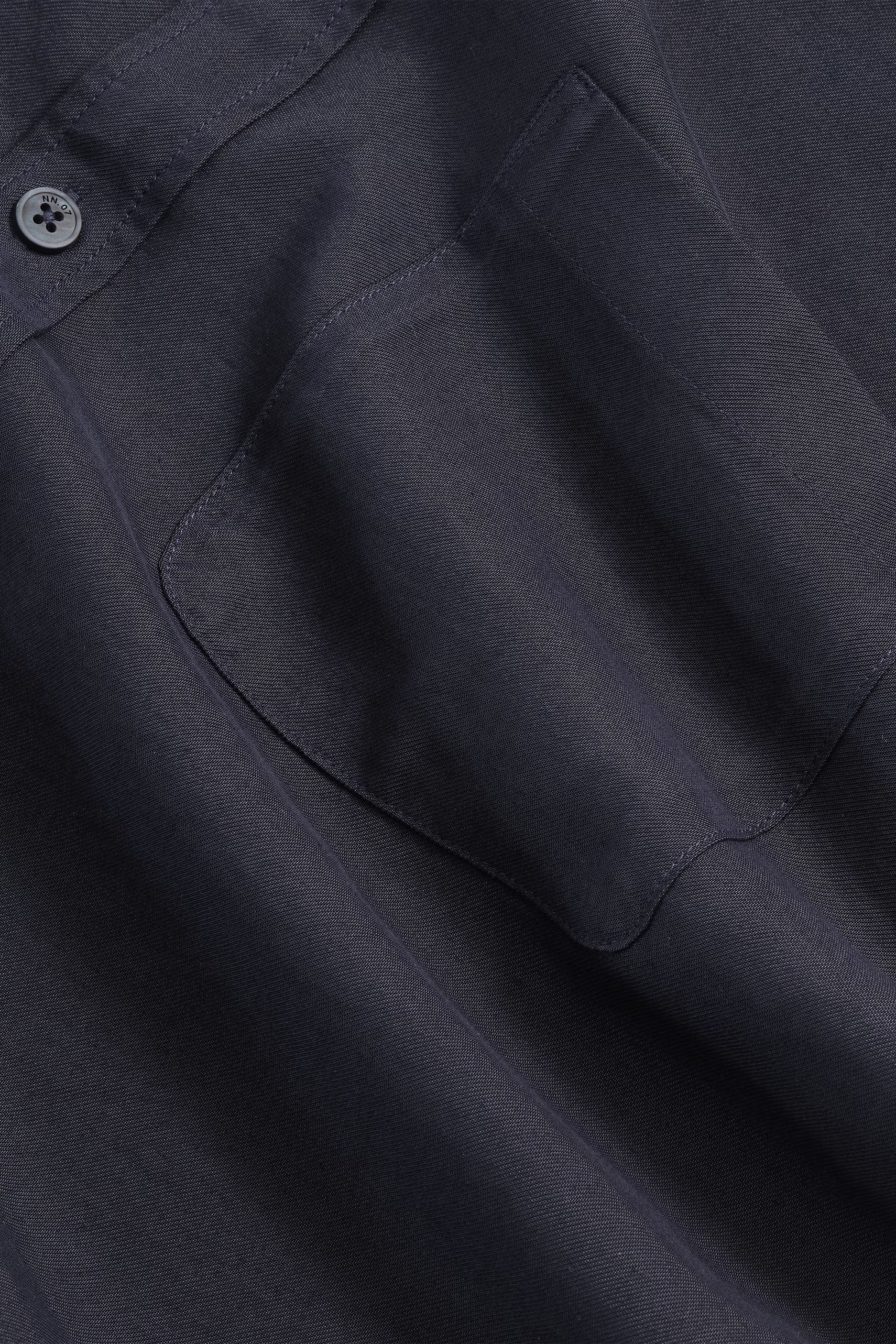 Deon - Drapey Viscose Blend Shirt - Navy Blue