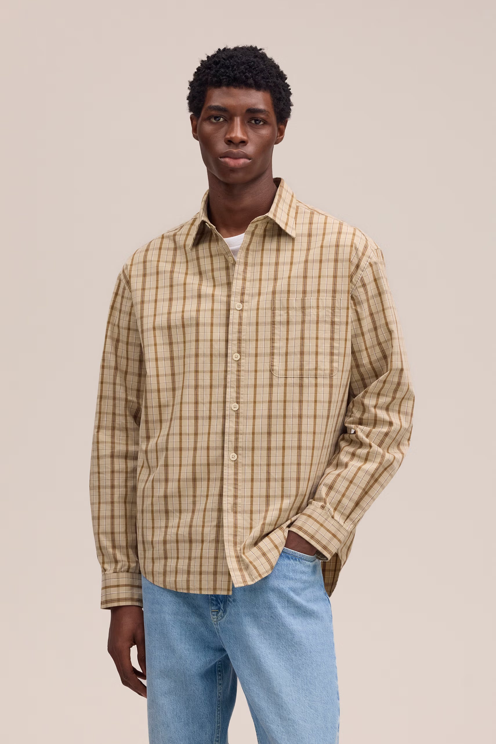 Deon Organic Cotton Shirt - Khaki Check