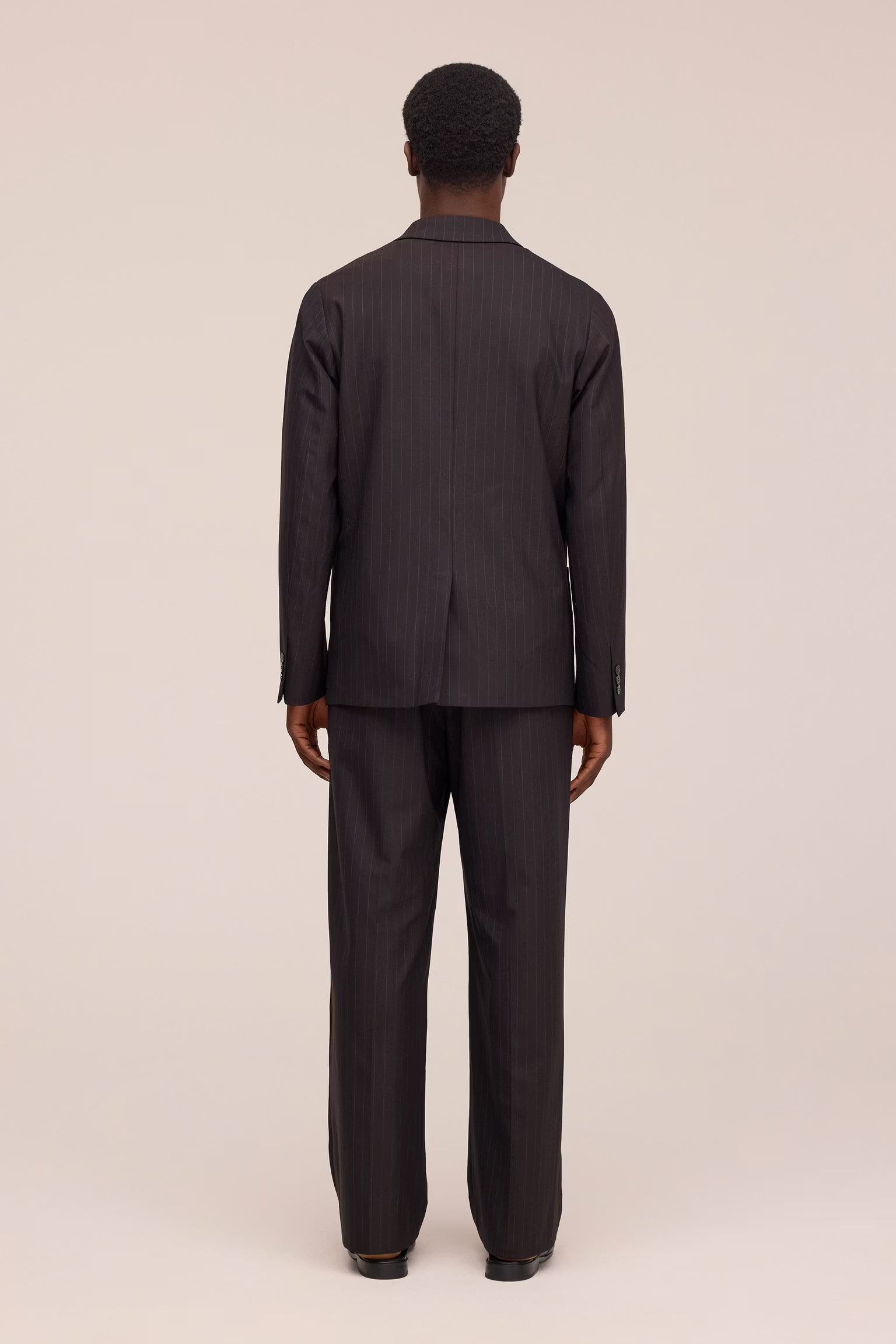 Jordin - Double Breasted Wool Blend Blazer - Brown Stripe