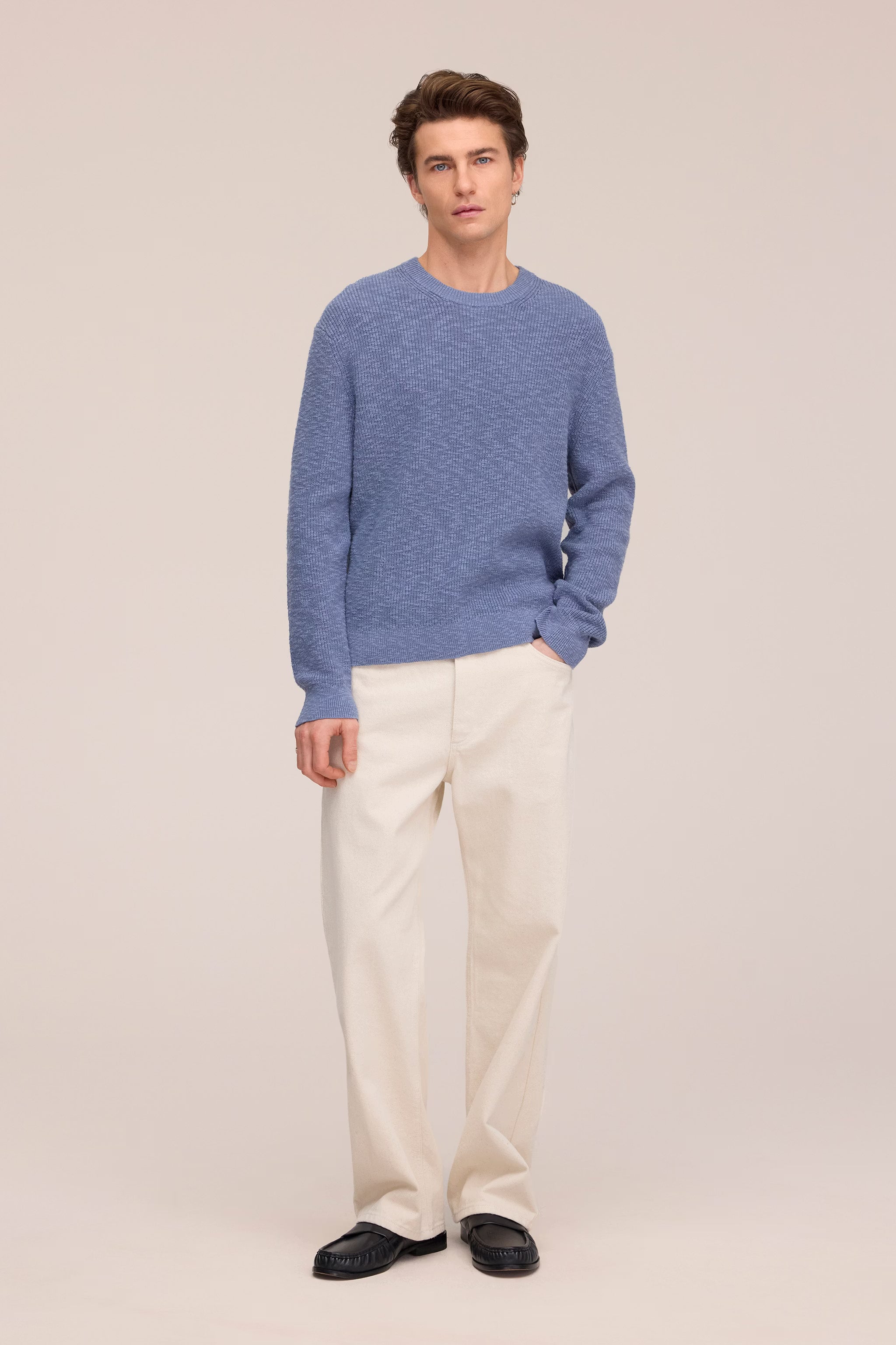 Russell Crew Neck Sweater - Stone Blue