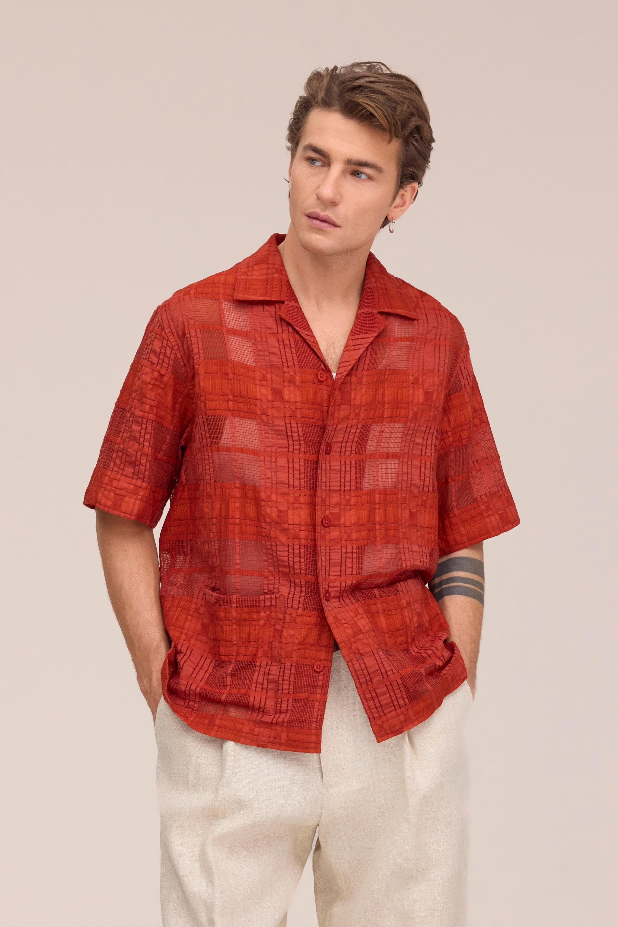 Ben - Short Sleeve Shirt - Sienna Heat