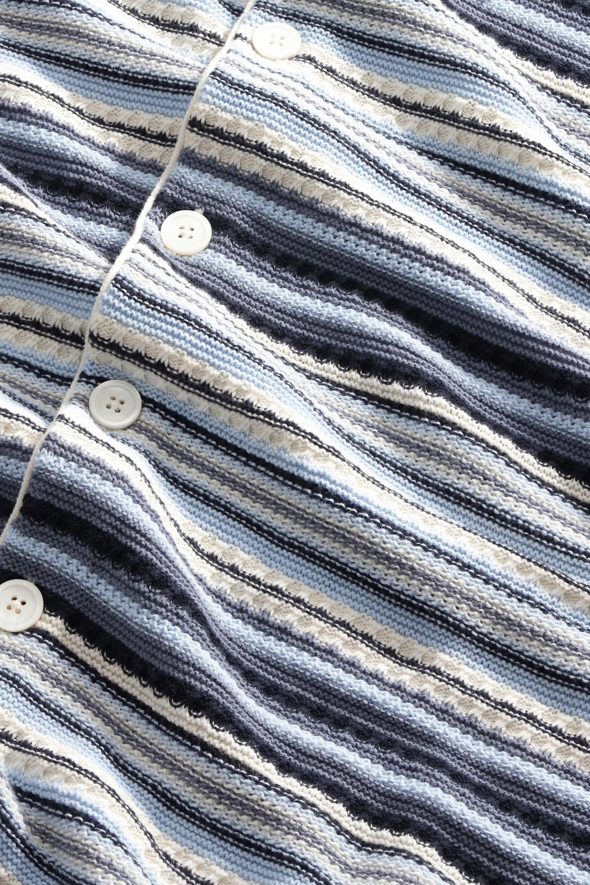 Nolan - Textured Stitch Cardigan - Navy Multi