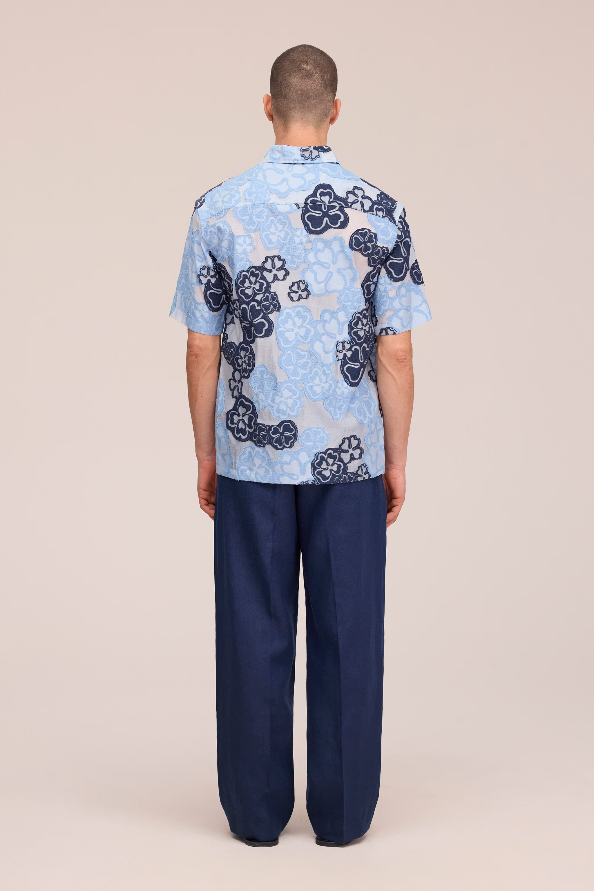 Freddy - Fil-Coupé Jacquard Shirt - Blue Multi