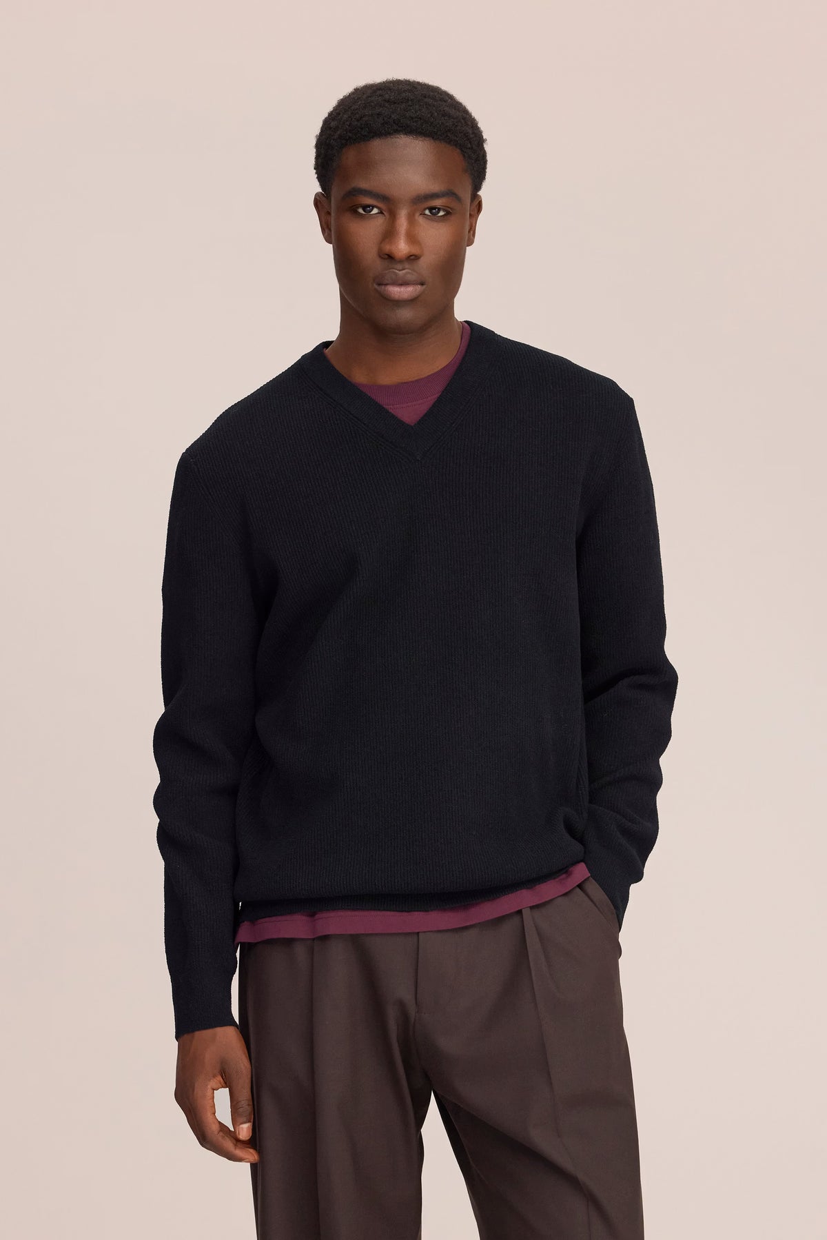 Danny V-Neck Sweater - Black