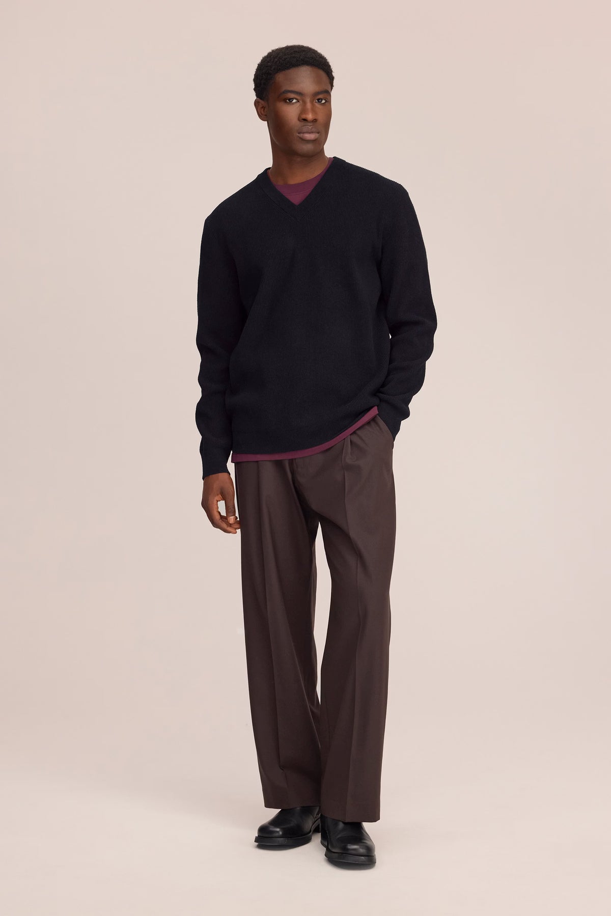 Danny V-Neck Sweater - Black