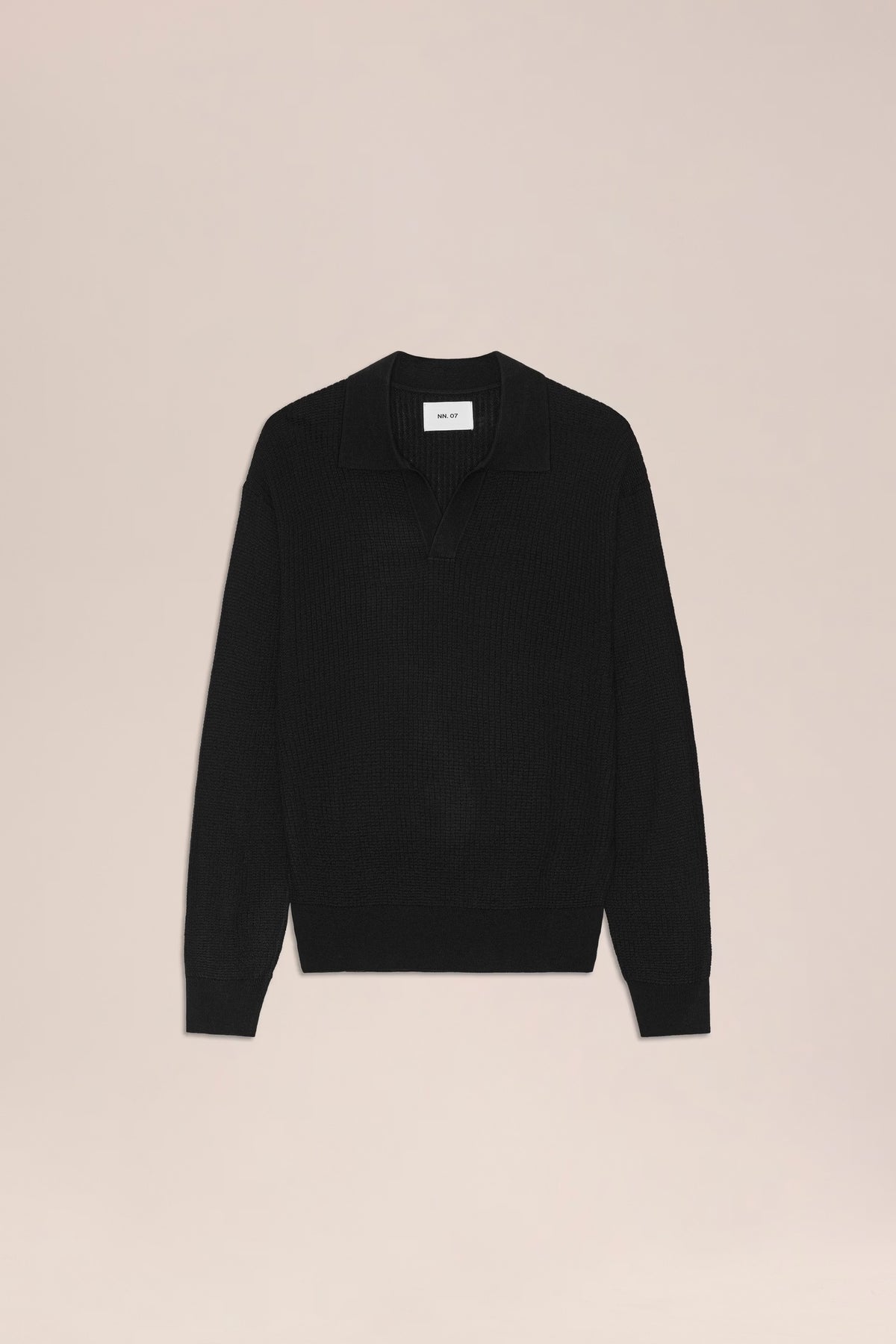 Nate - Waffle Knit Sweater - Black