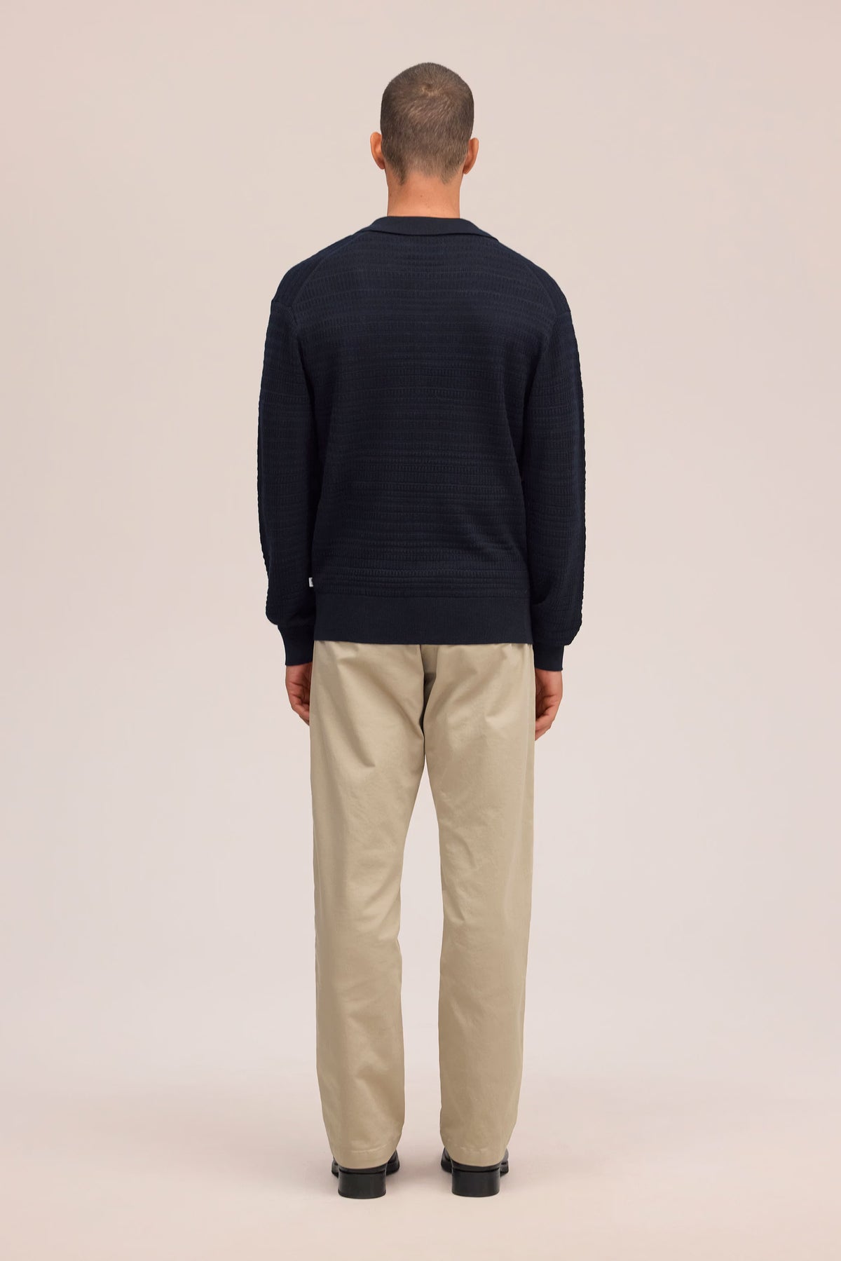 Nate - Textured Stitch Cardigan - Deep Navy