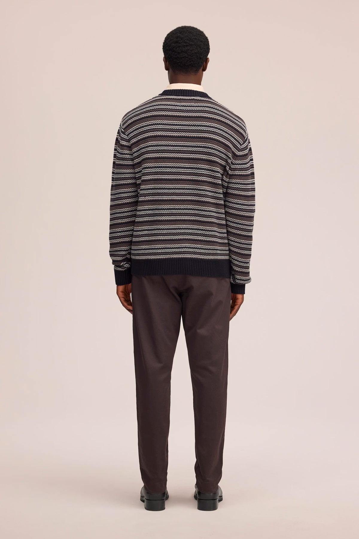 Russell Textured Stitch Sweater - Black Stripe