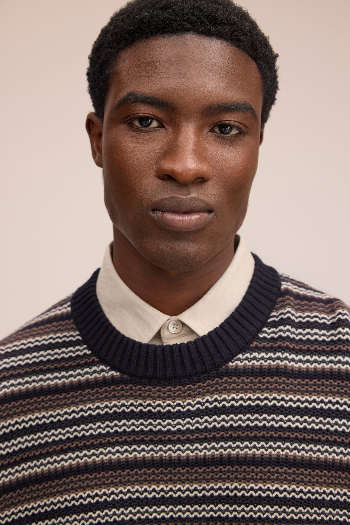 Russell Textured Stitch Sweater - Black Stripe