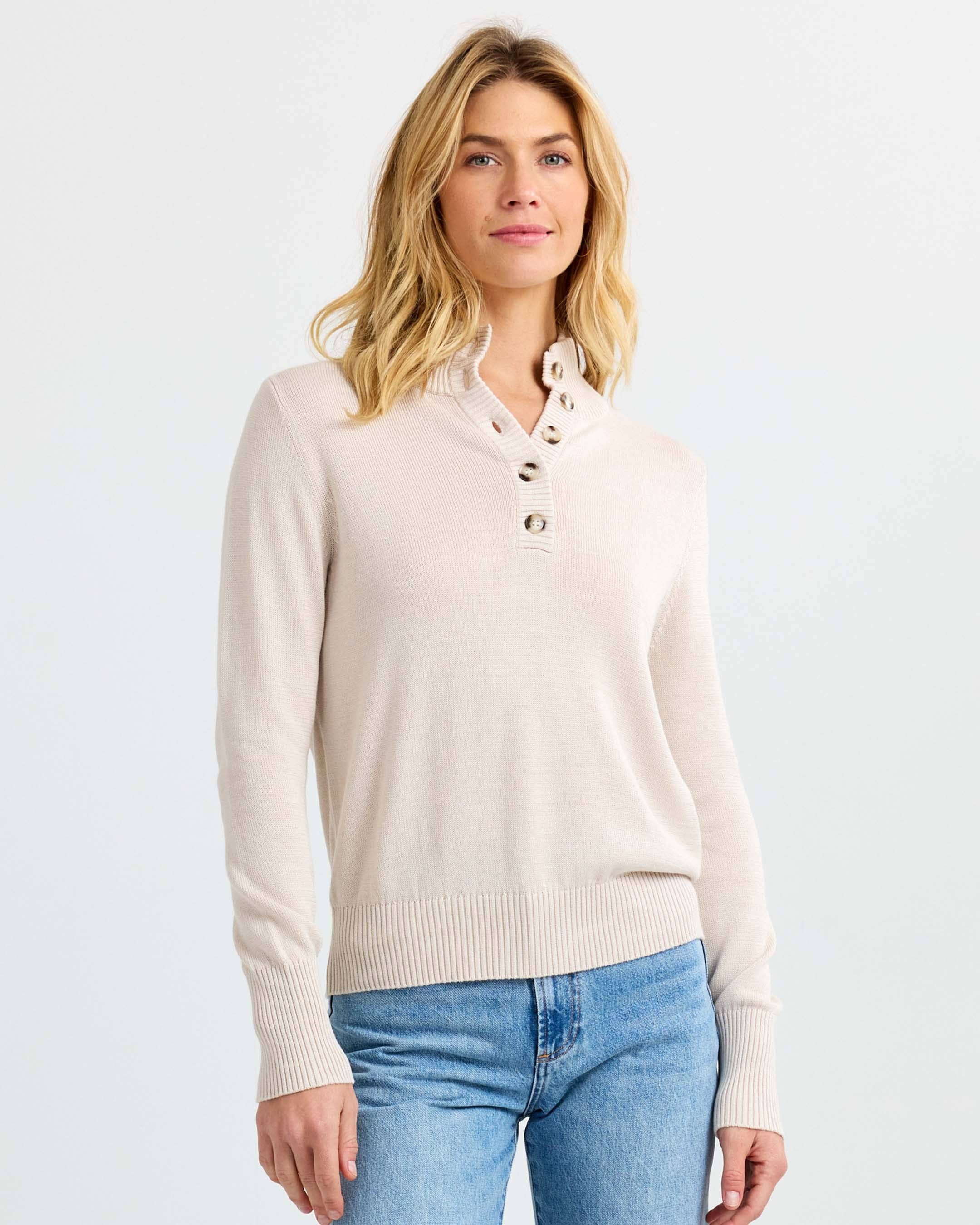 Cotton Henley Pullover - Oatmeal