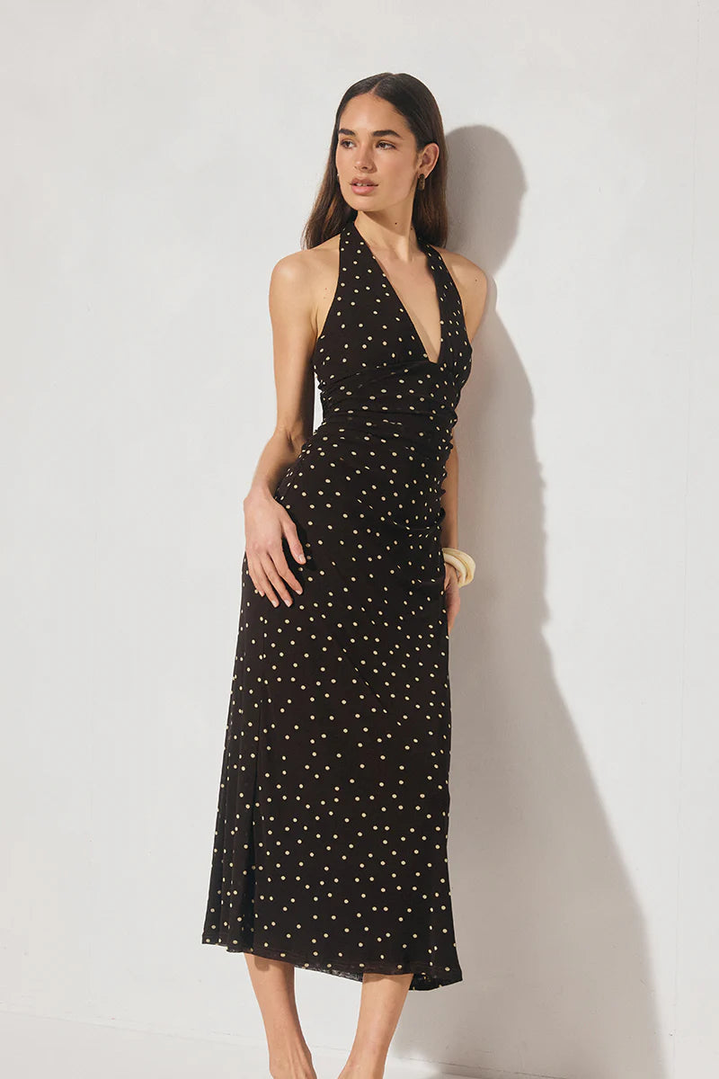 Halston Dress - Chocolate Polka Dot