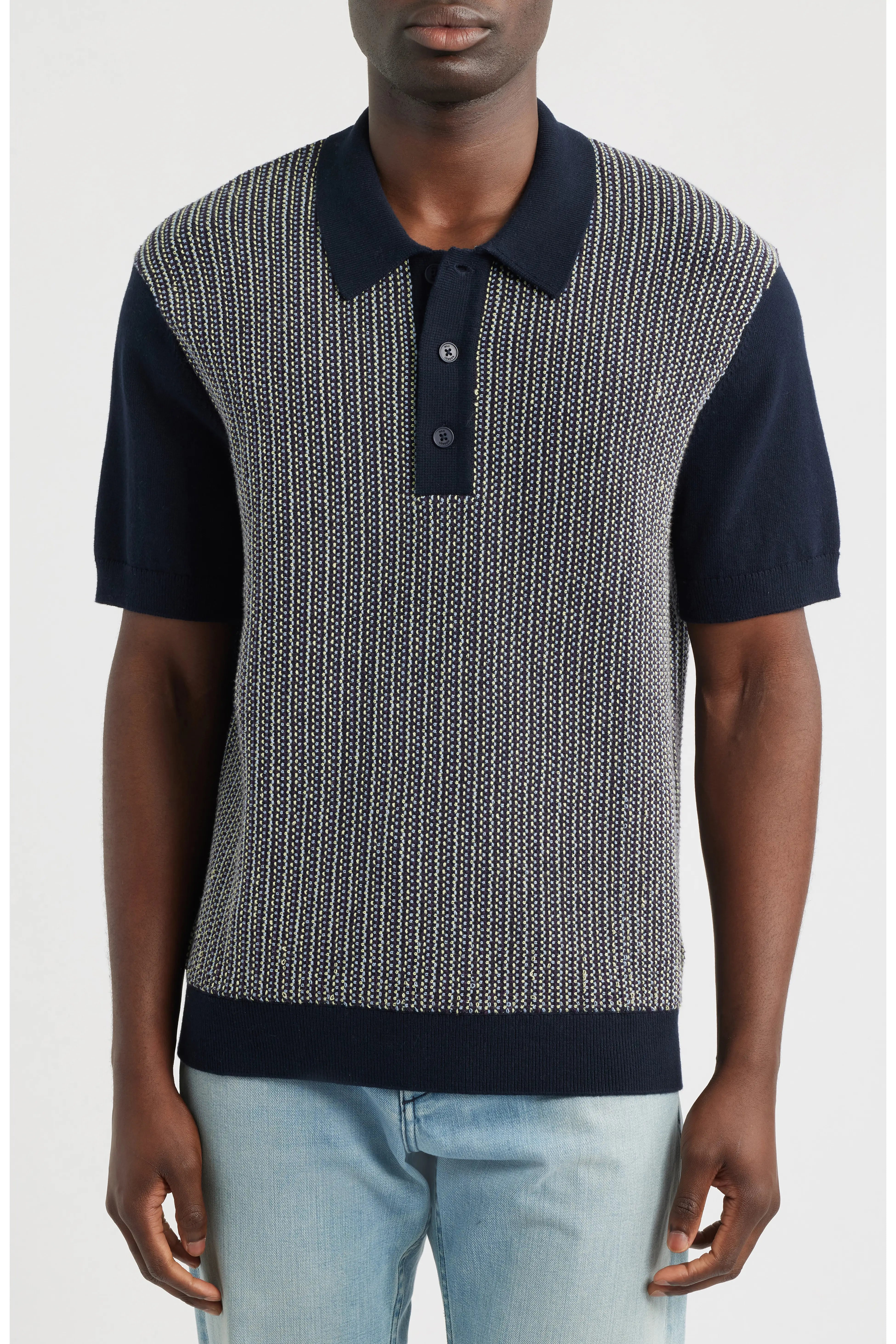 Turin Polo - Multi Stripe - Navy
