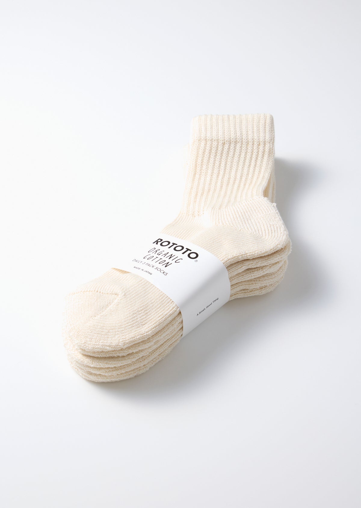 Organic Daily 3-Pack Mini Crew Socks - Ivory