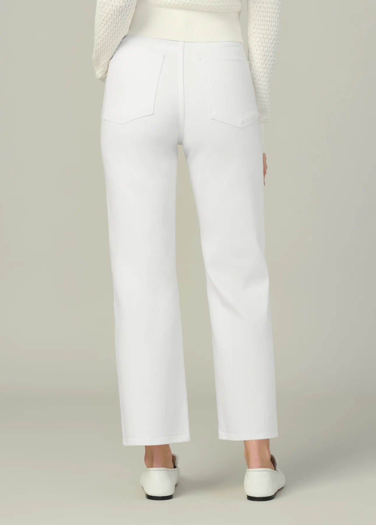 The Margot Crop - High Rise Straight - White
