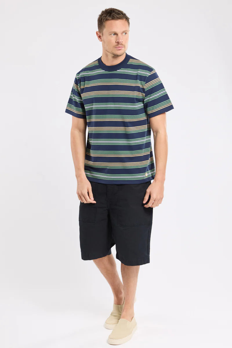 Heritage Striped T-Shirt - Organic Cotton - Marine Deep / Ivy / Treehouse