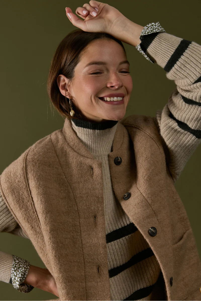 High Neck Sweater - Wool - Irish Cream/Otranto