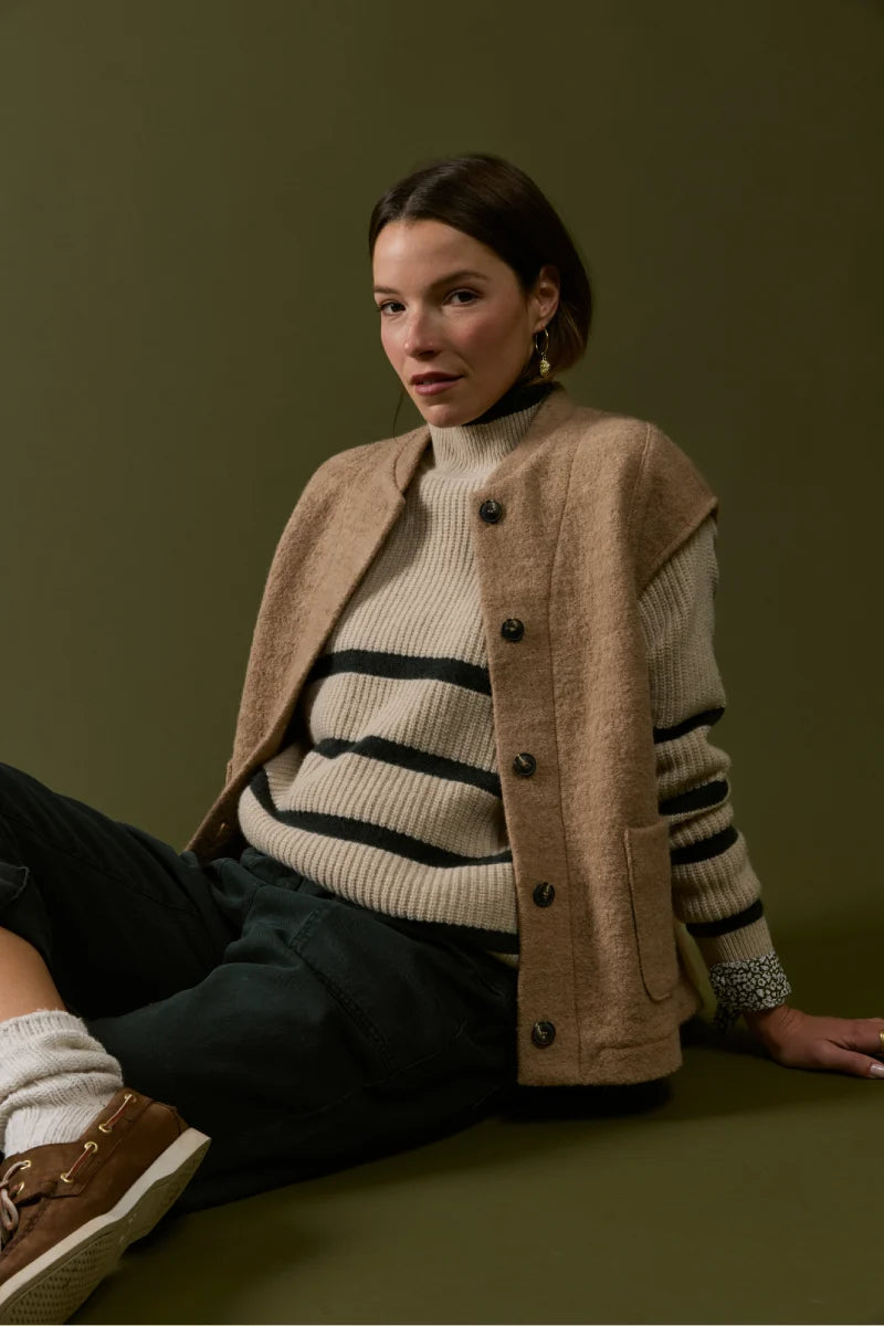 High Neck Sweater - Wool - Irish Cream/Otranto