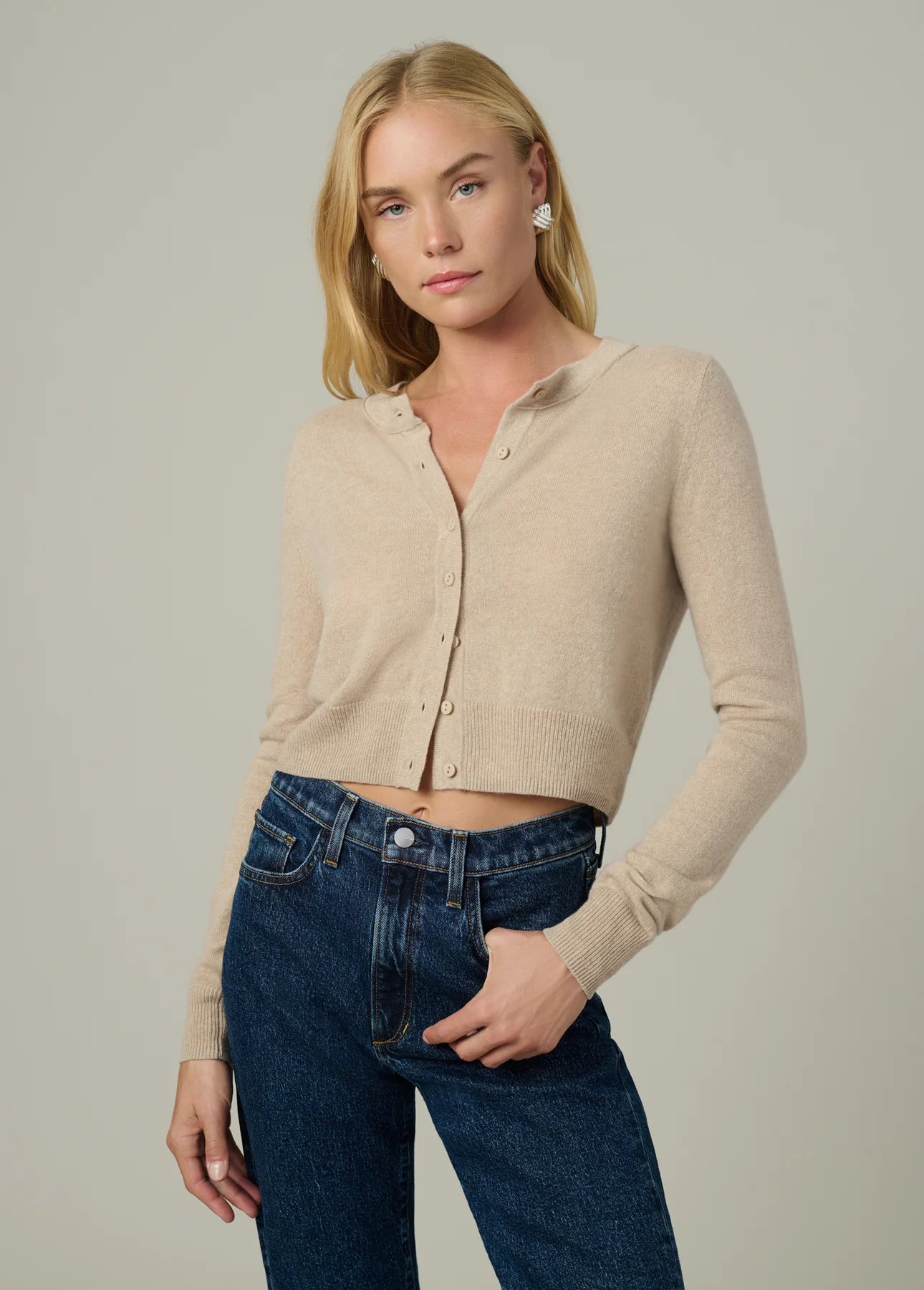 The Dani Cashmere Cardigan - Oatmeal