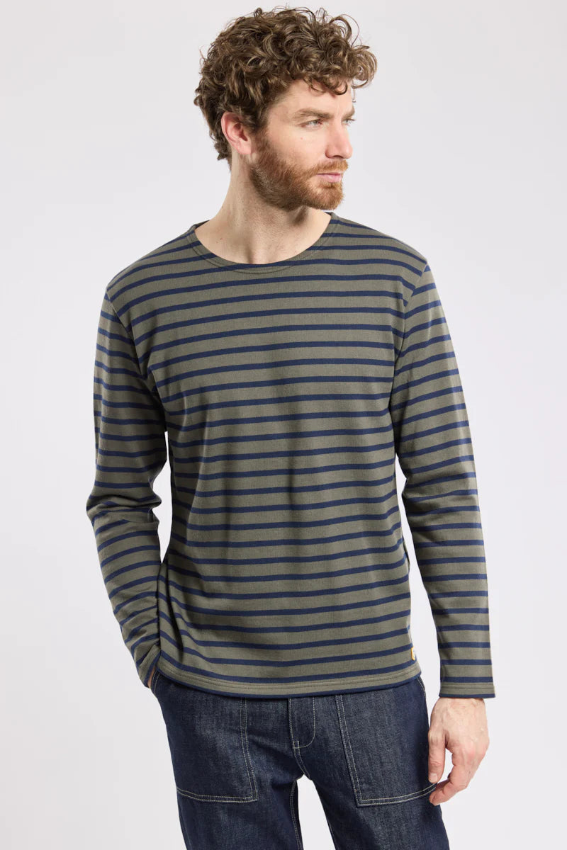 Breton Striped Shirt - Rustic Organic Cotton - Treehouse / Marine Deep