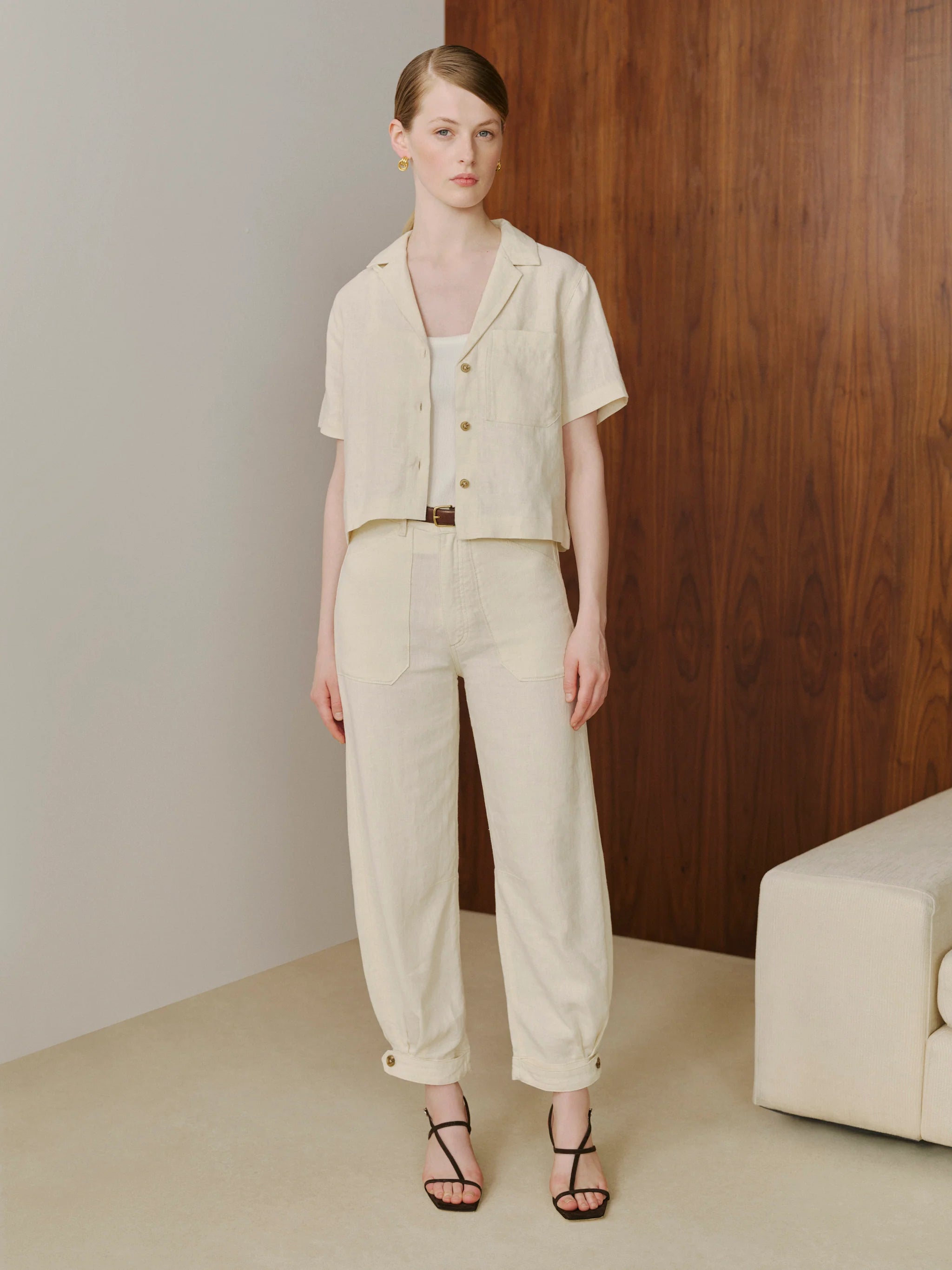 Hampton Shirt Short Sleeve - Flax Linen