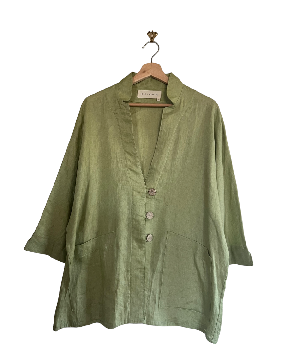 Women's Aoki Linen Kimono Jacket - Avocado