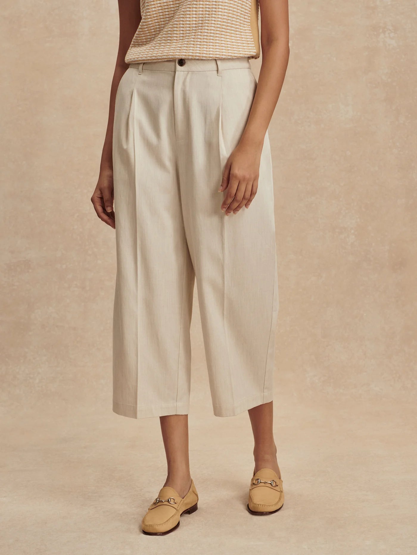 Ellison Crop Wide Leg - Birch Marl