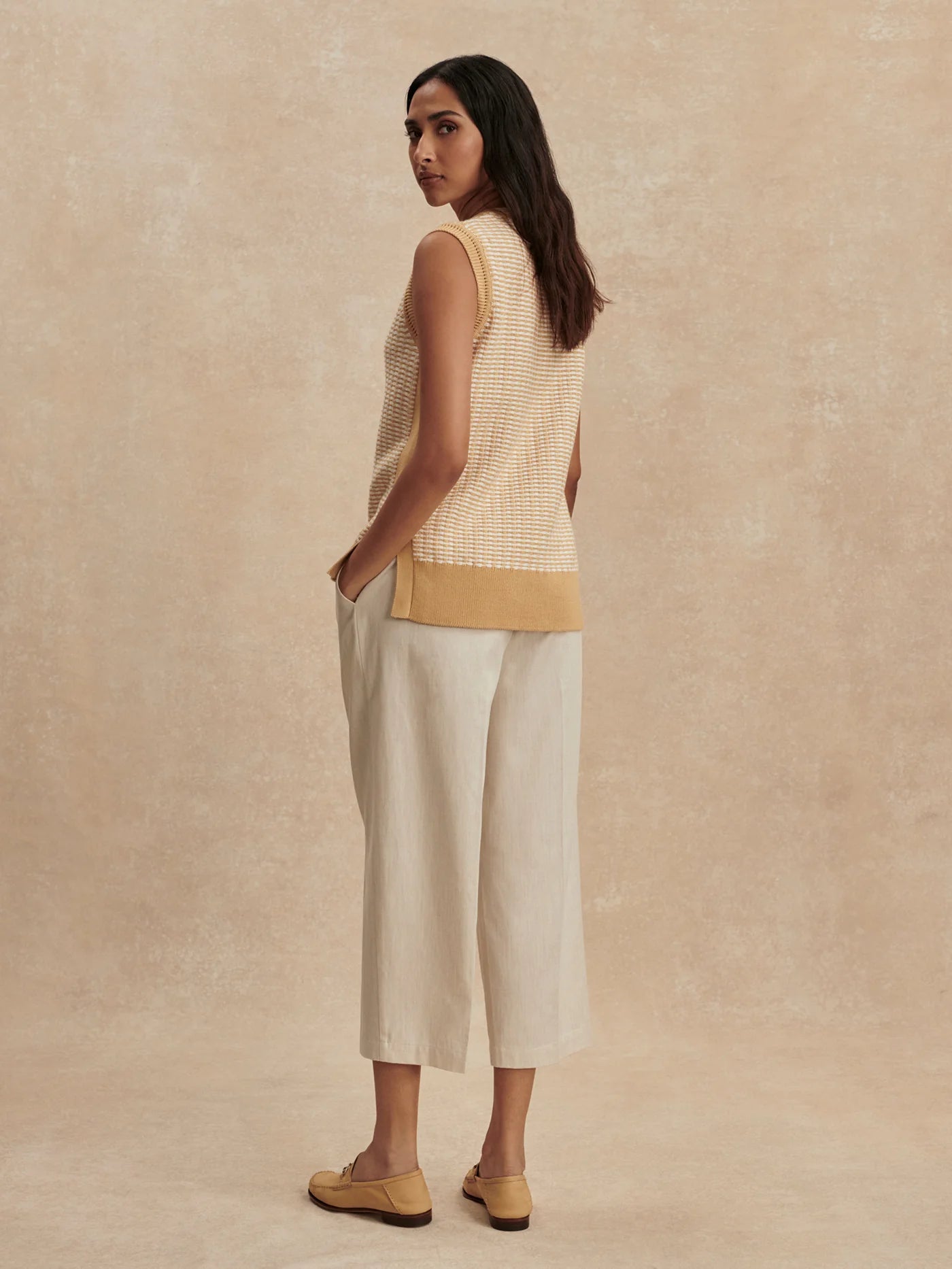 Ellison Crop Wide Leg - Birch Marl