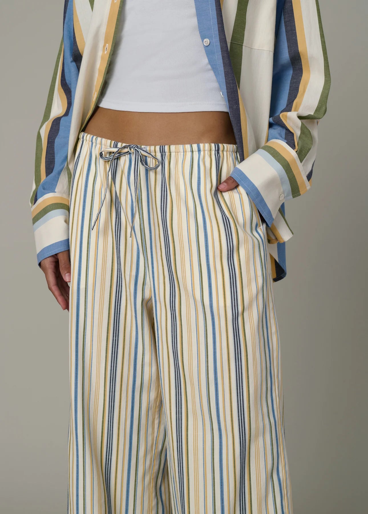 The Brynn Pant - Azure Variegated Stripe