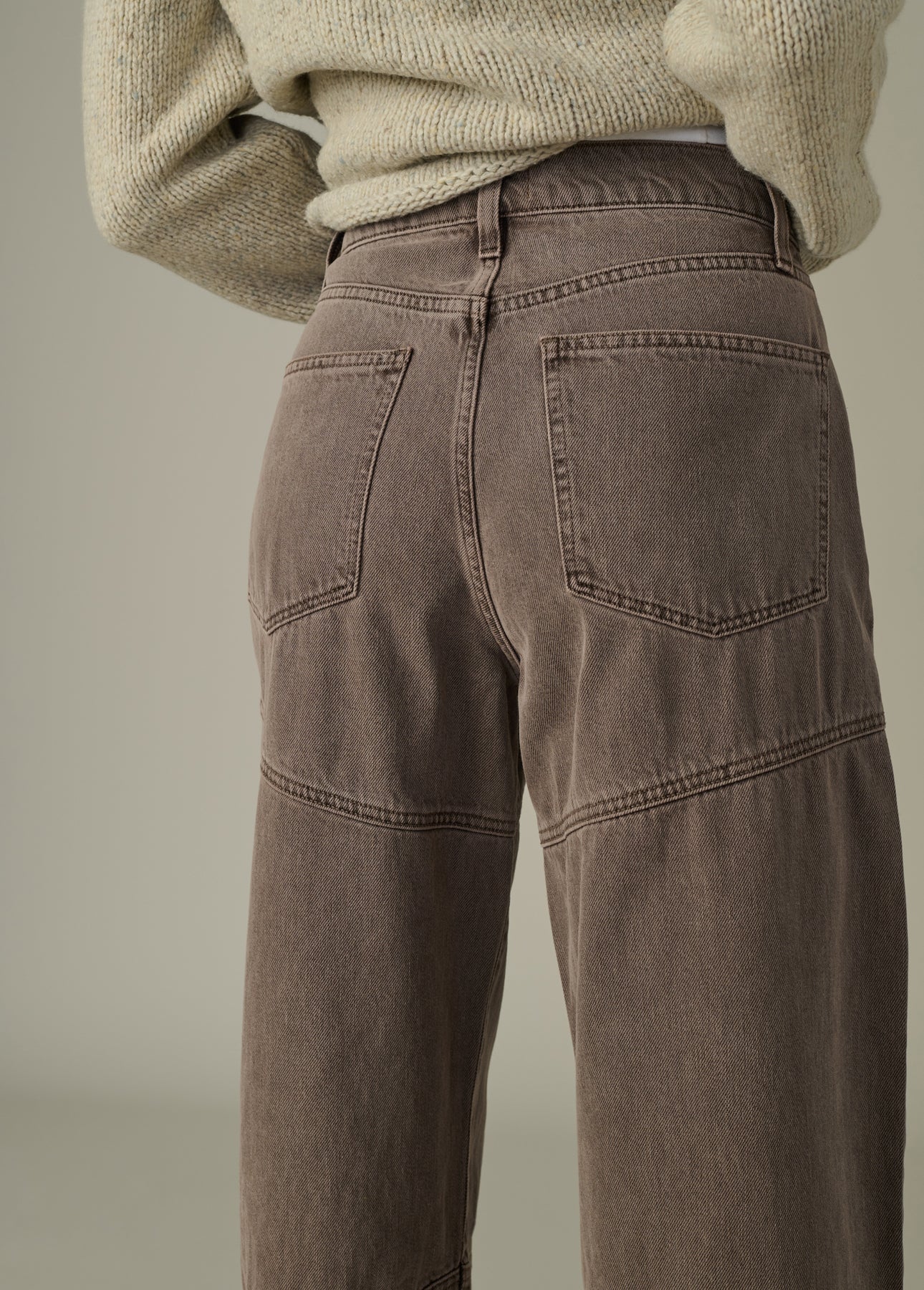 The Harlowe Seamed Jeans - Tiramisu