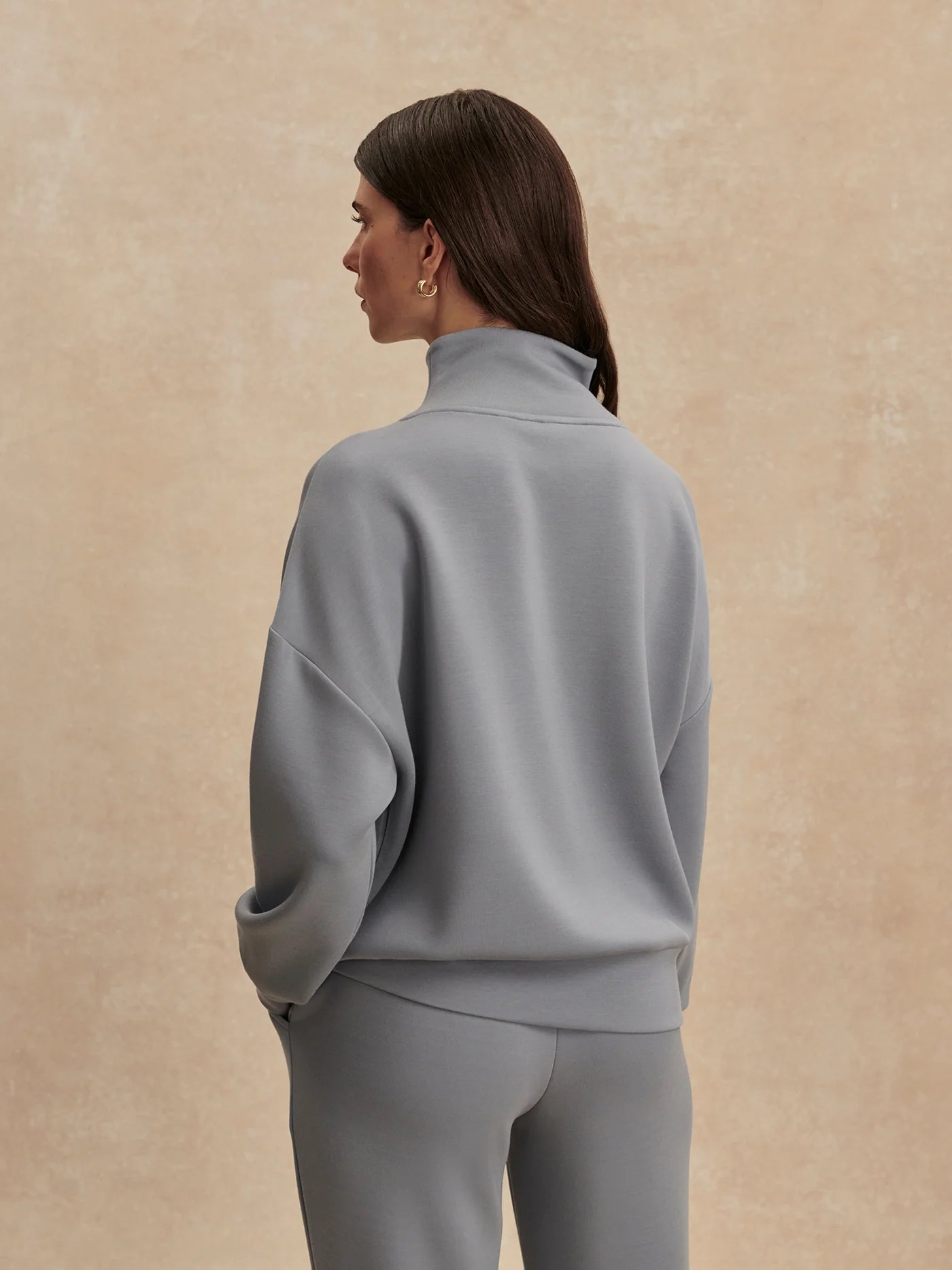 Hawley Half Zip Sweat - Wind Blue