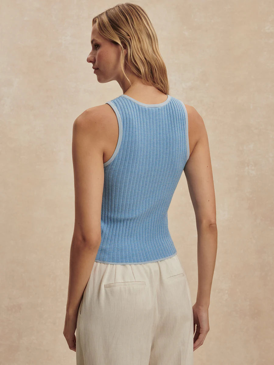 Hanson Rib Knit Tank - Mist Blue