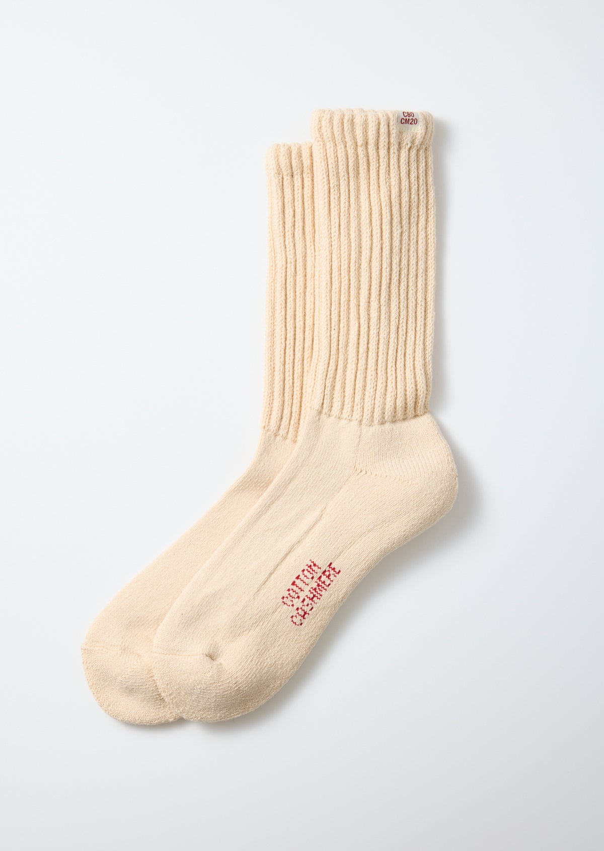 Everyday Cashmere Loose Pile Crew Socks - Ecru