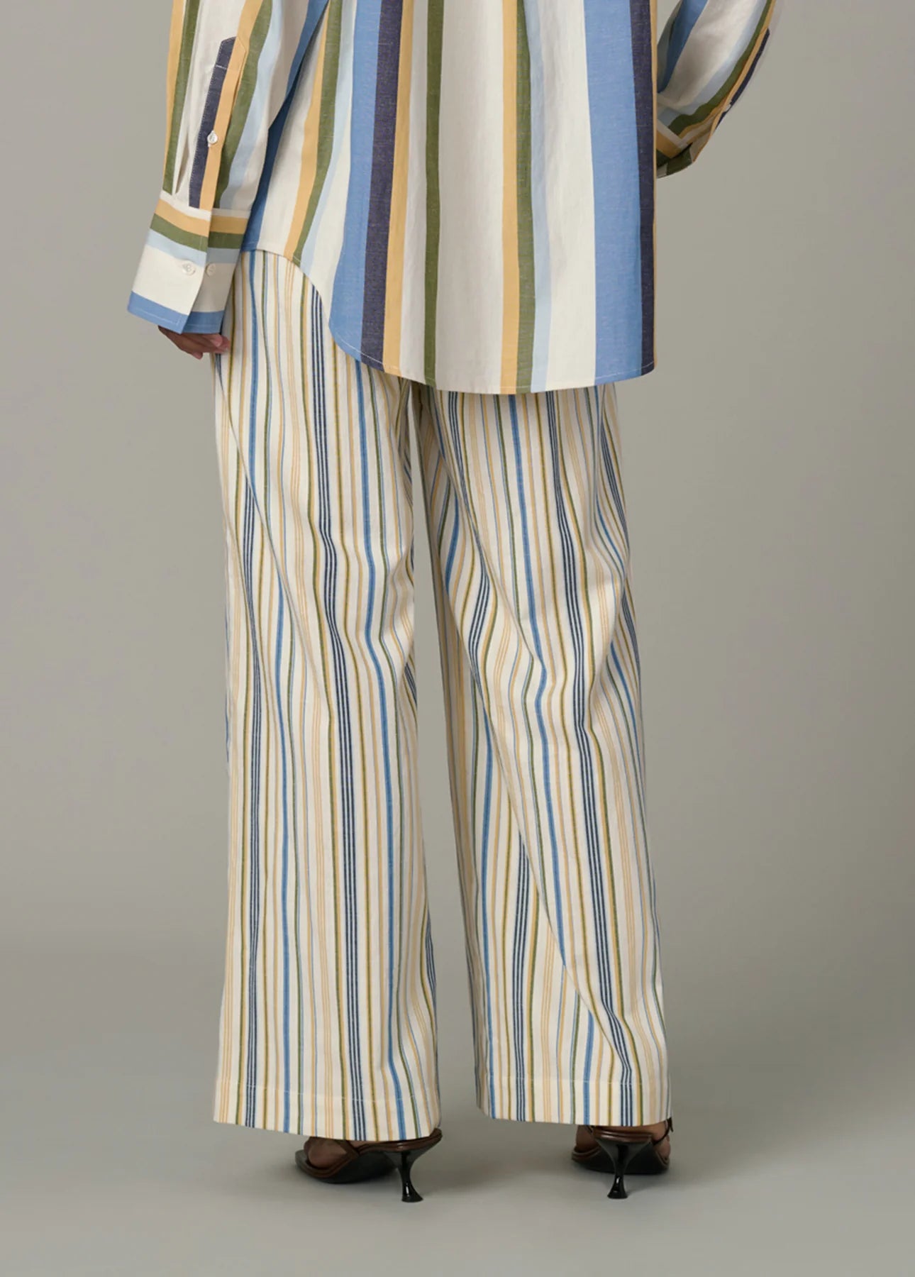 The Brynn Pant - Azure Variegated Stripe