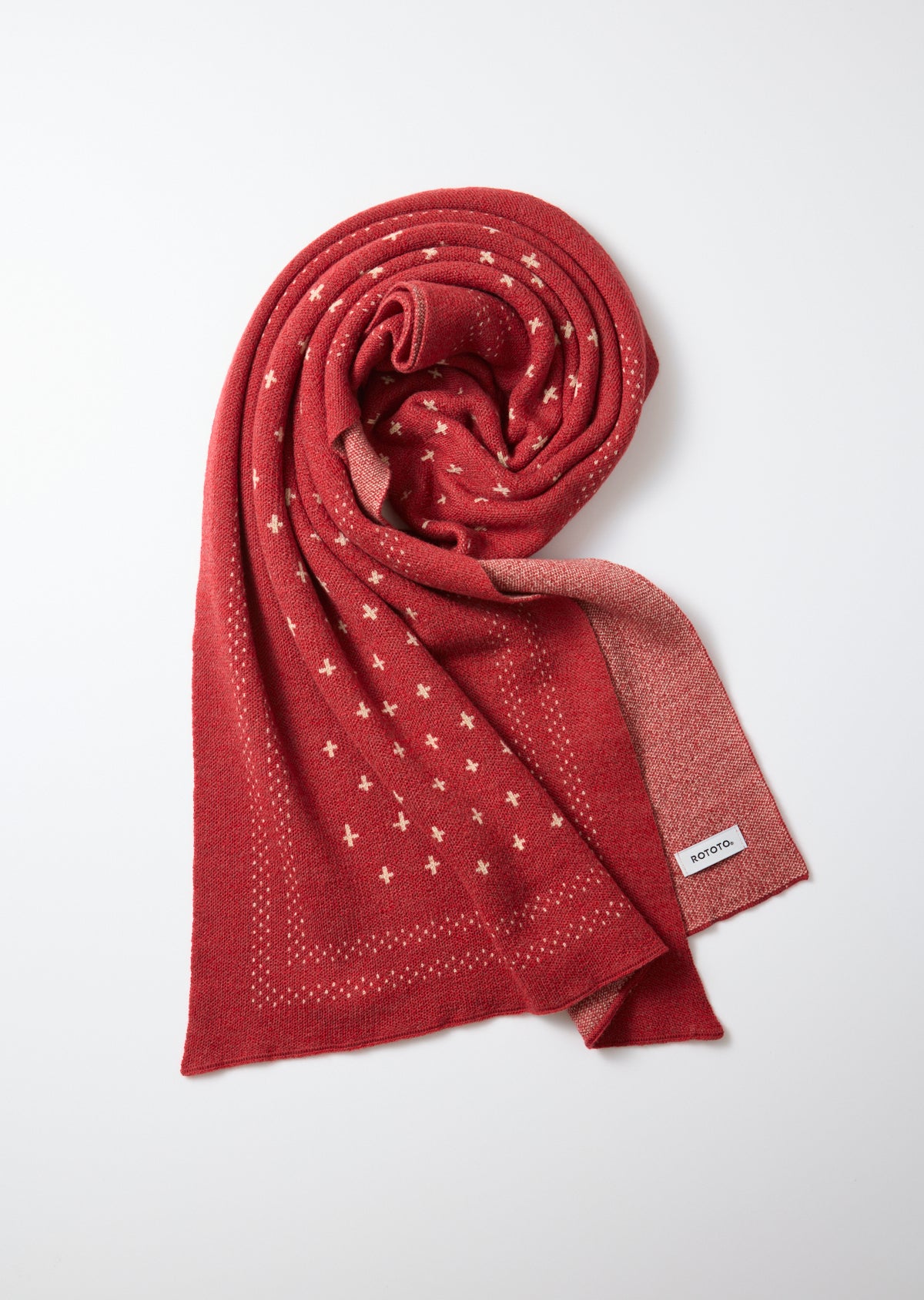 Merino Cotton Bandana Scarf -Red