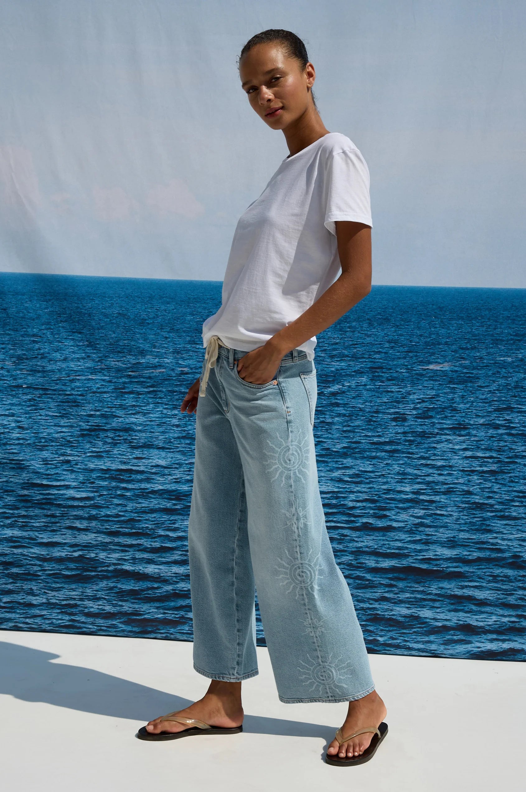 Angeleno Wide Leg Crop - Soleil Laser