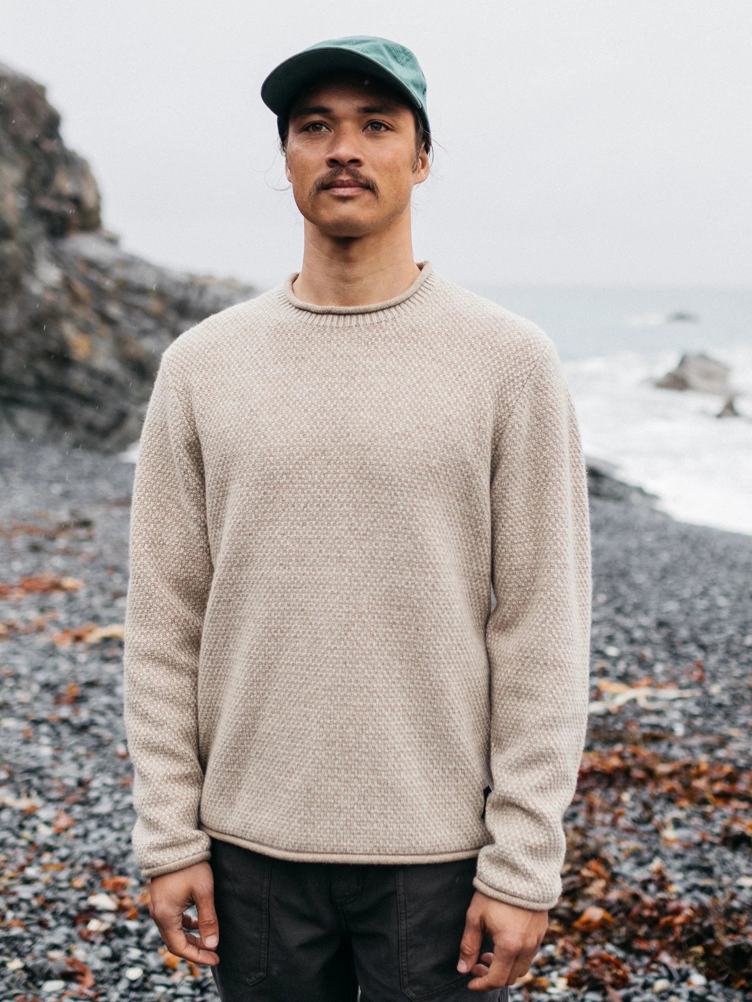Men's Finisterre Barents Sweater - Oatmeal