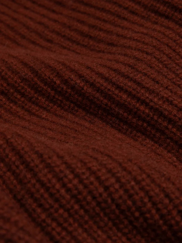 Women's Amy Powney + Finisterre Fisherman Rib Crew Neck Sweater - Cherrywood