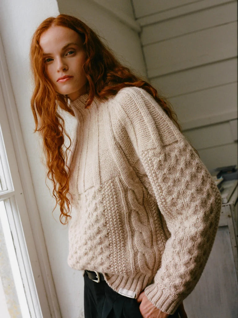 Amy Powney + Finisterre Women's Aran Knit Sweater - Oatmeal