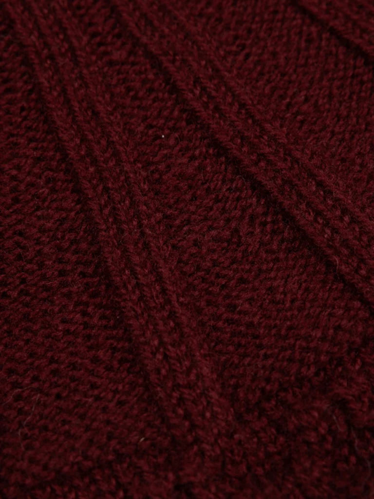 Amy Powney + Finisterre Women's Aran Knit Sweater - Cherrywood