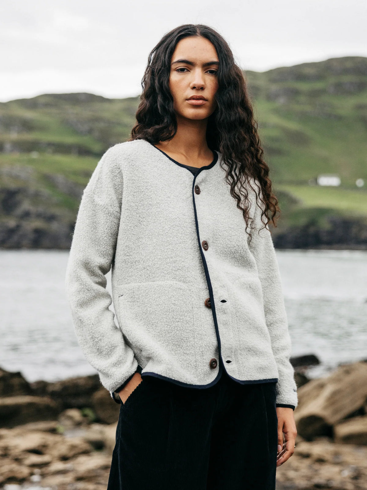 Women's Elowen Fleece Cardigan - Dove Grey