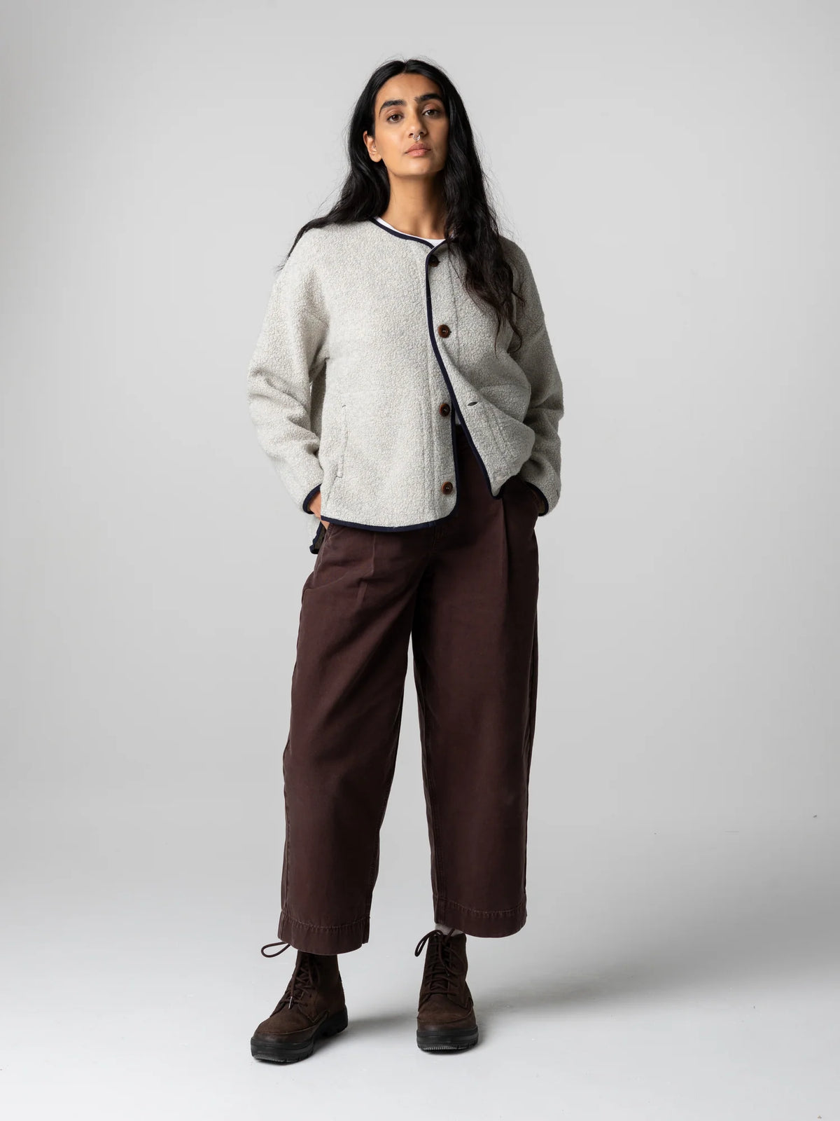 Women's Elowen Fleece Cardigan - Dove Grey