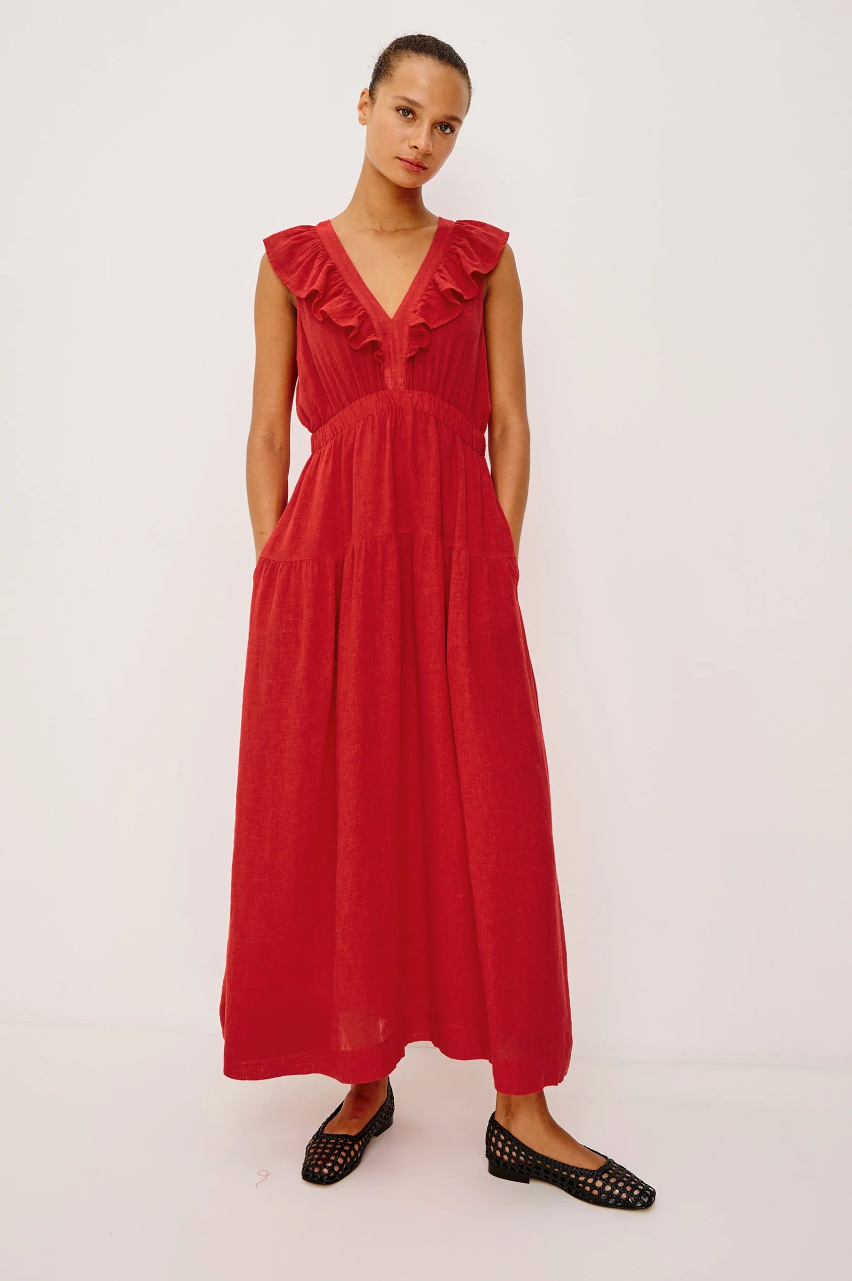 Beaux Dress - Tomato