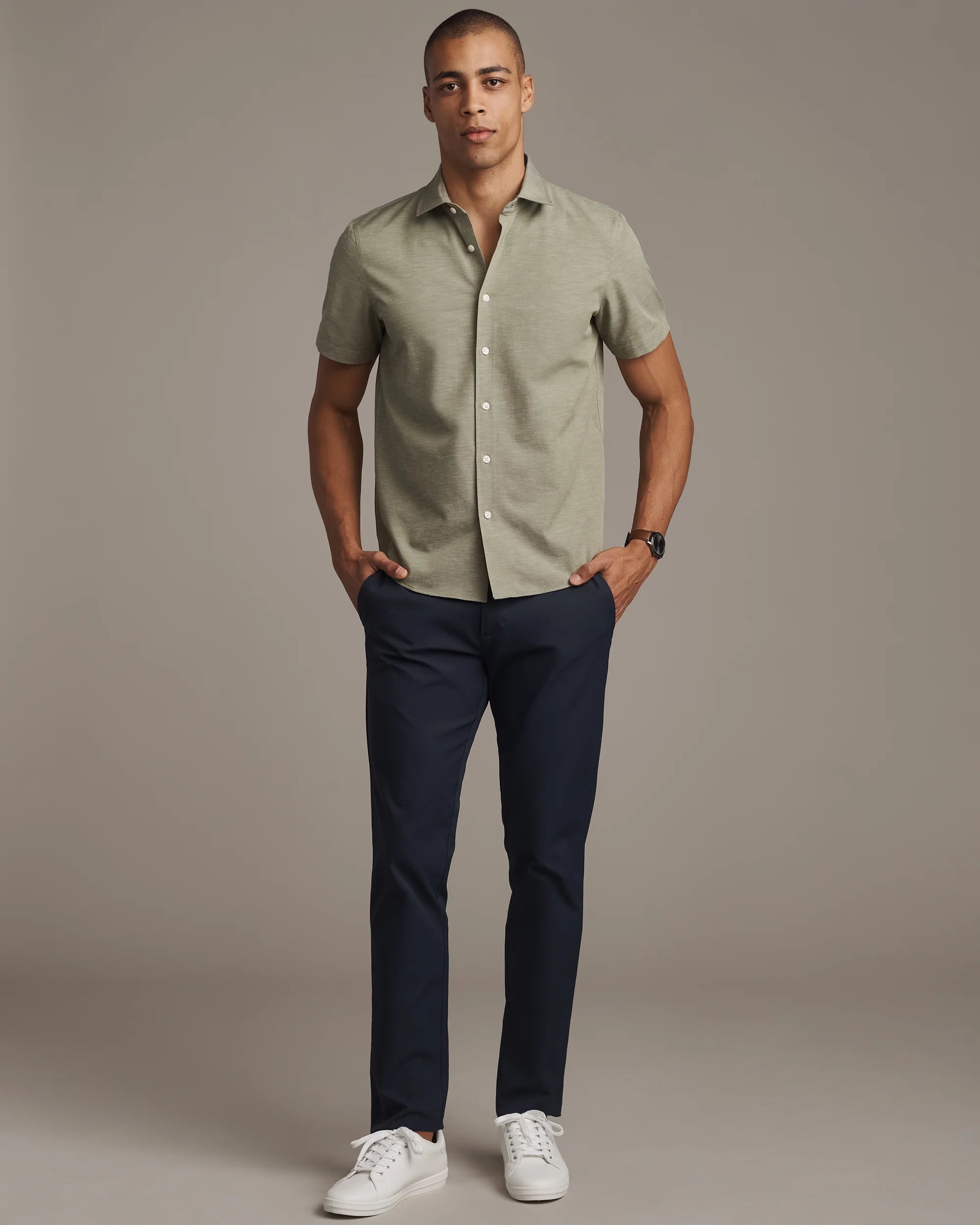 Brezza Linen-Blend Short Sleeve Shirt