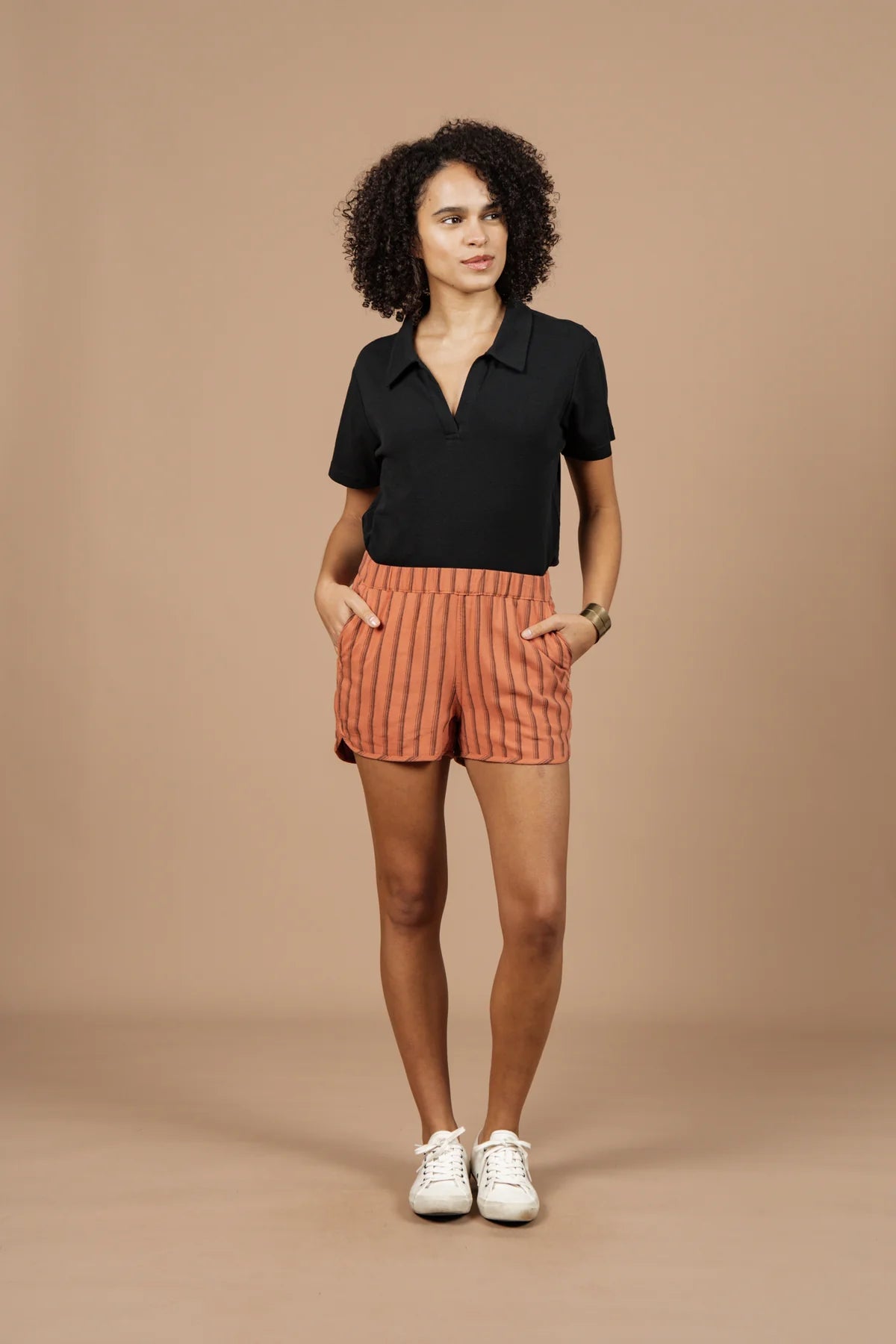 The Luca Track Short - Rust Stripe