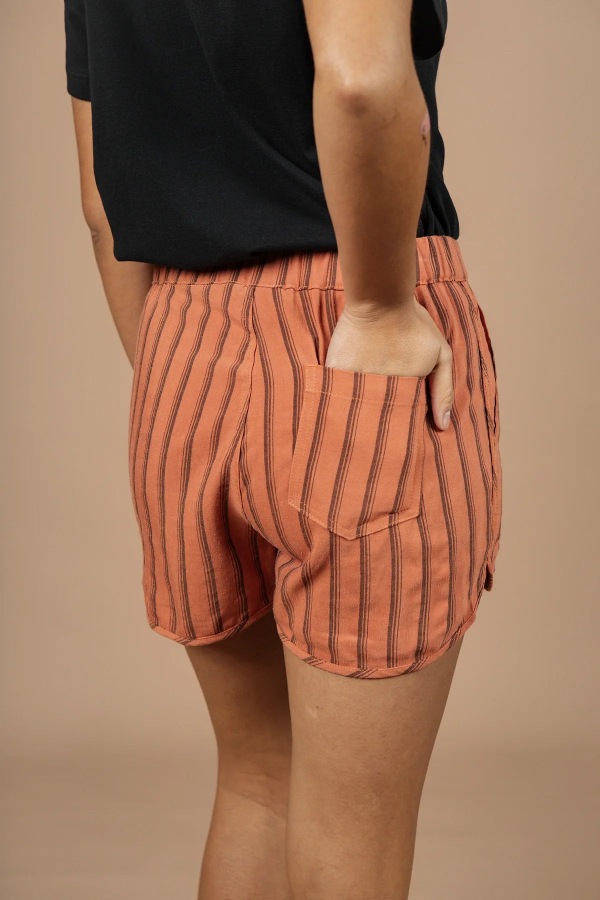 The Luca Track Short - Rust Stripe