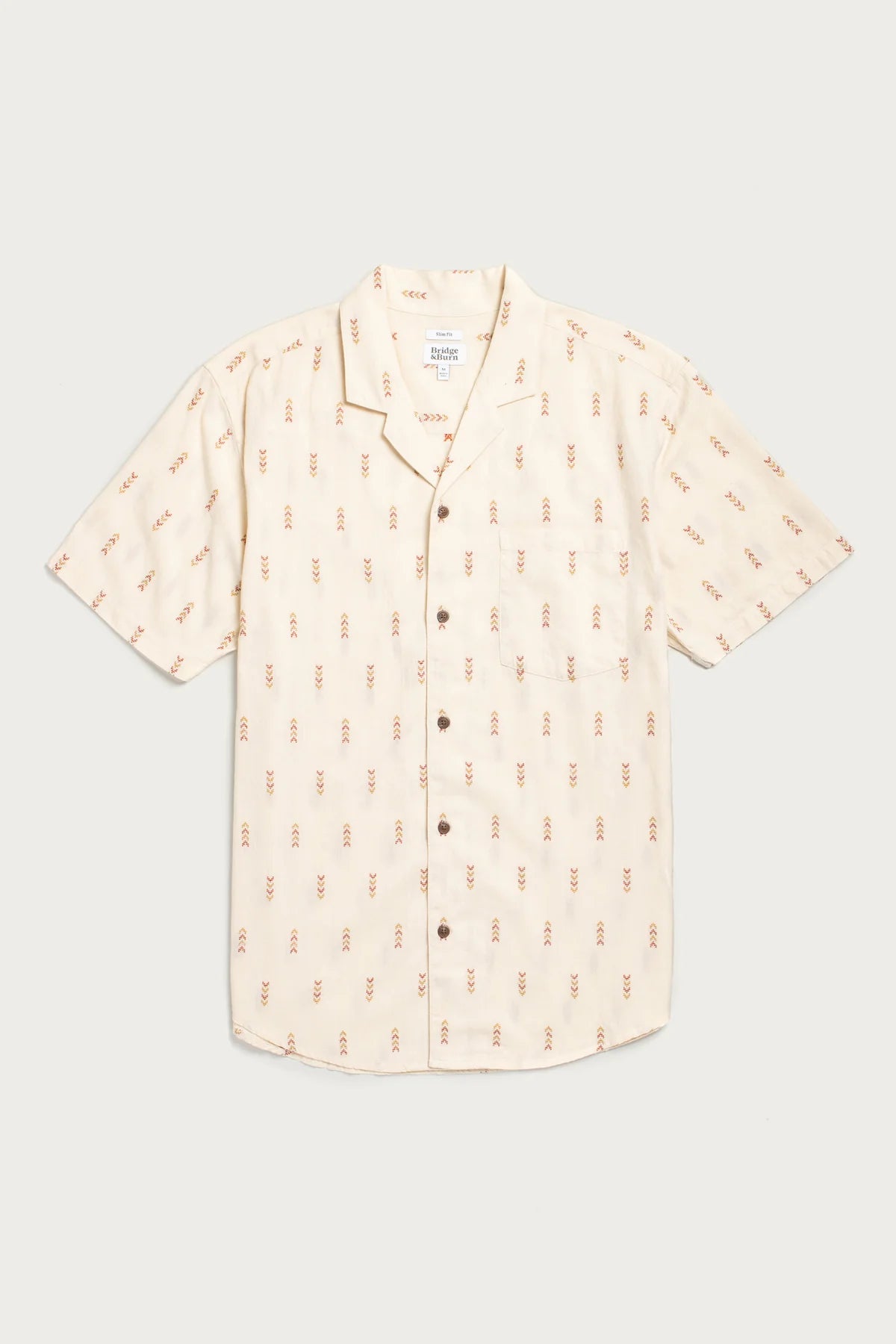 Collins Slim Shirt - Dune Chevron
