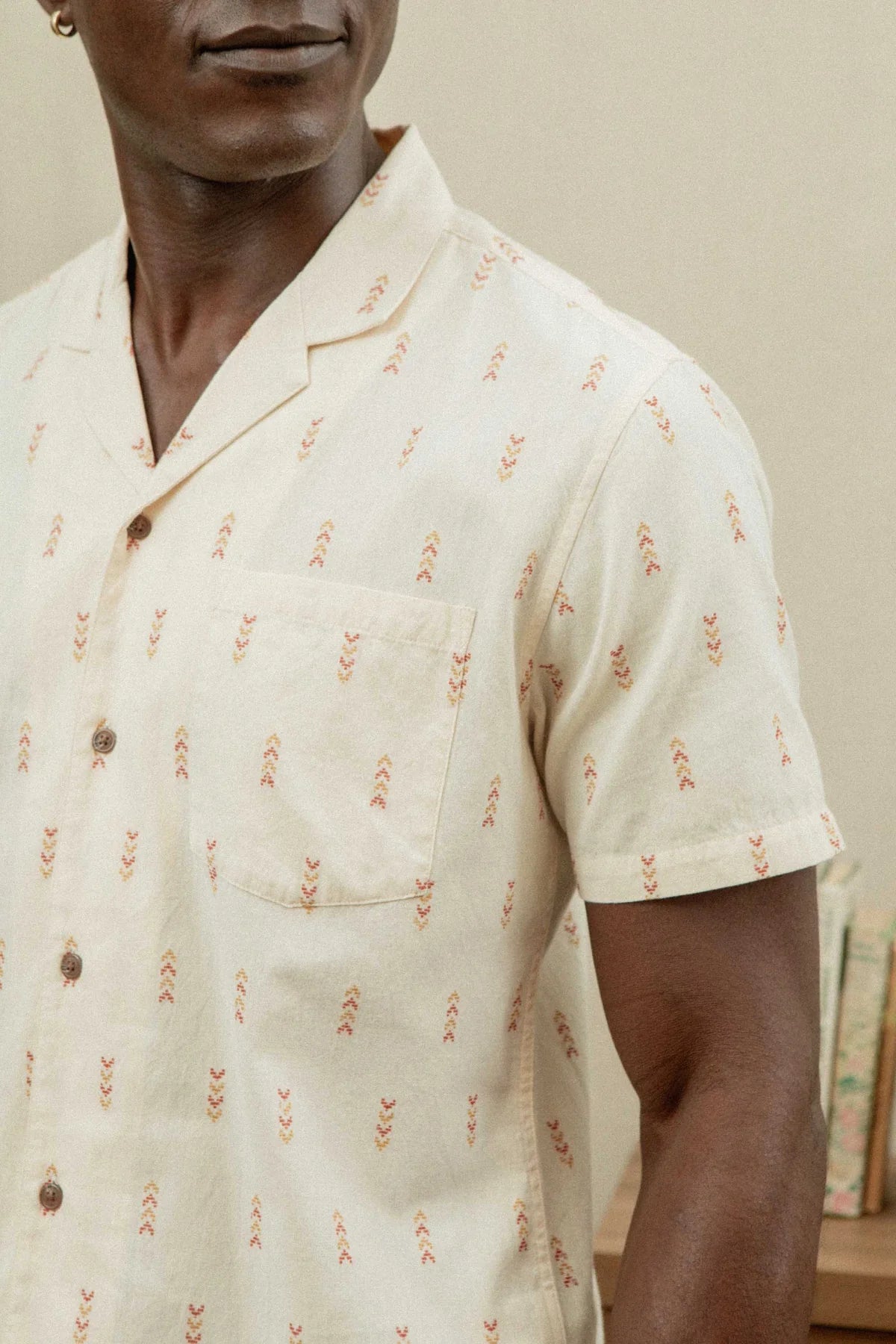 Collins Slim Shirt - Dune Chevron